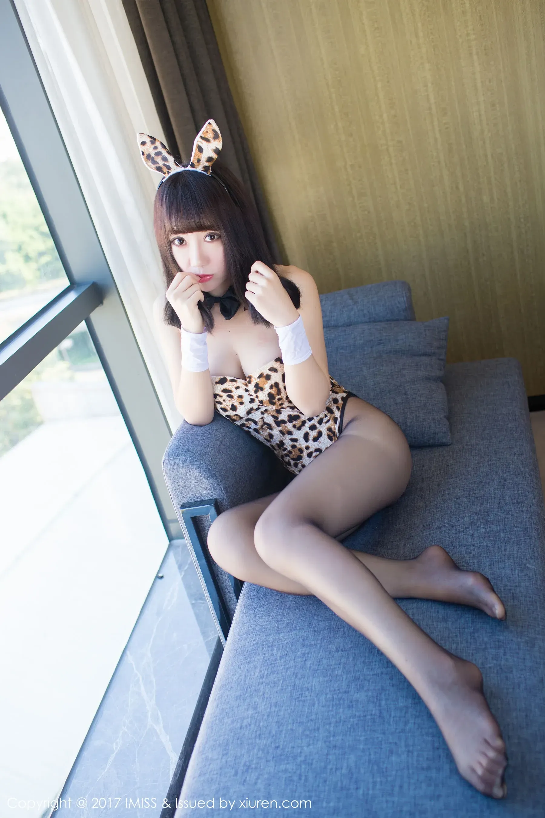 图片[5] - 夏笑笑Summer《黑丝豹纹兔女郎+粉嫩内衣》 爱蜜社 Vol.145 - 机器猫次元 - 机器猫次元