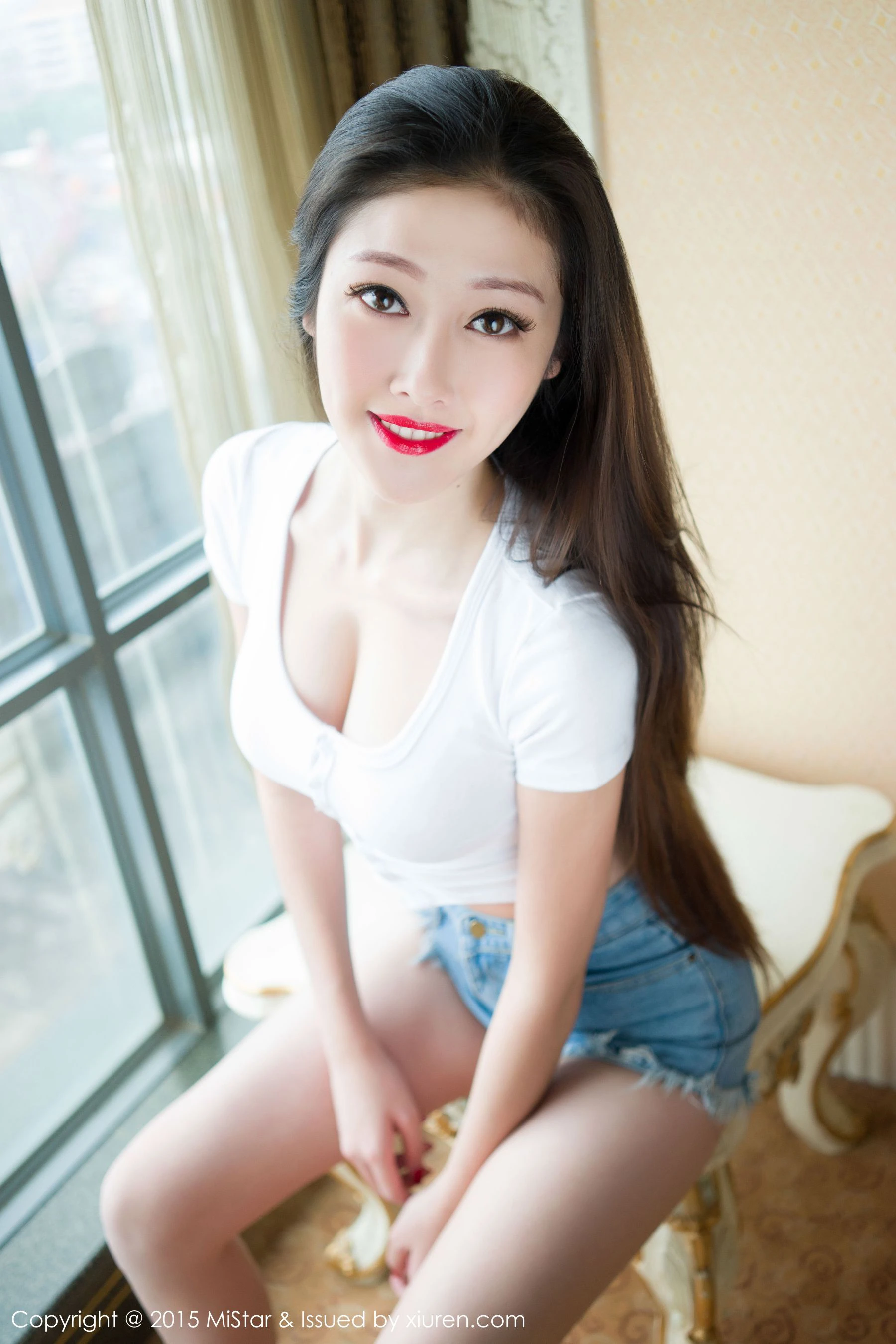 图片[1] - 夏妍《牛仔热裤+丁字裤美臀》 魅妍社 Vol.028 - 机器猫次元 - 机器猫次元
