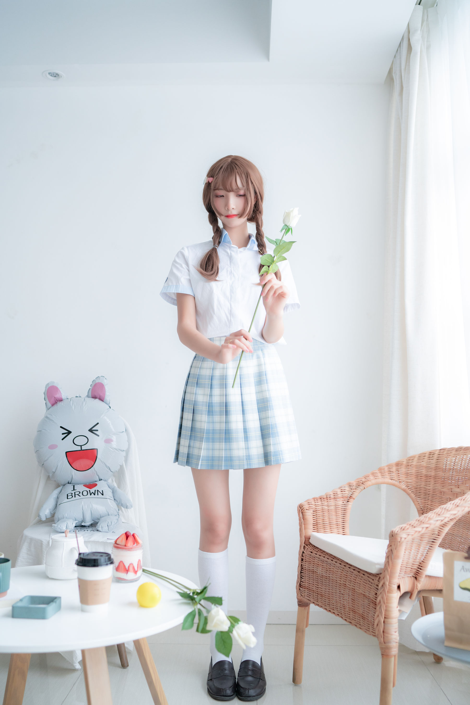 图片[1] - 清纯妹子西瓜 民宿私房淡蓝JK [46P] - 机器猫次元 - 机器猫次元