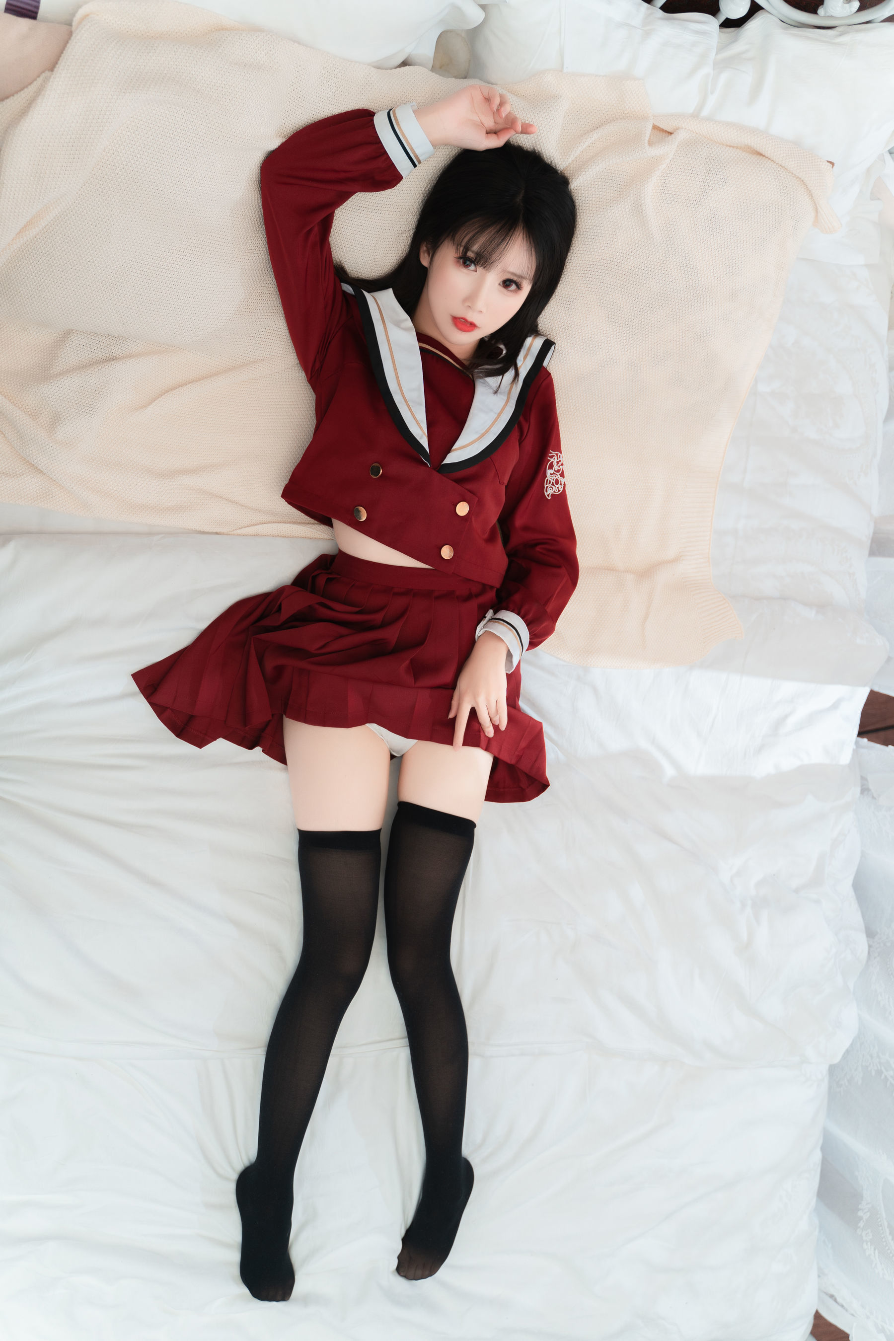 图片[2] - 面饼仙儿 - 红色JK [16P] - 机器猫次元 - 机器猫次元