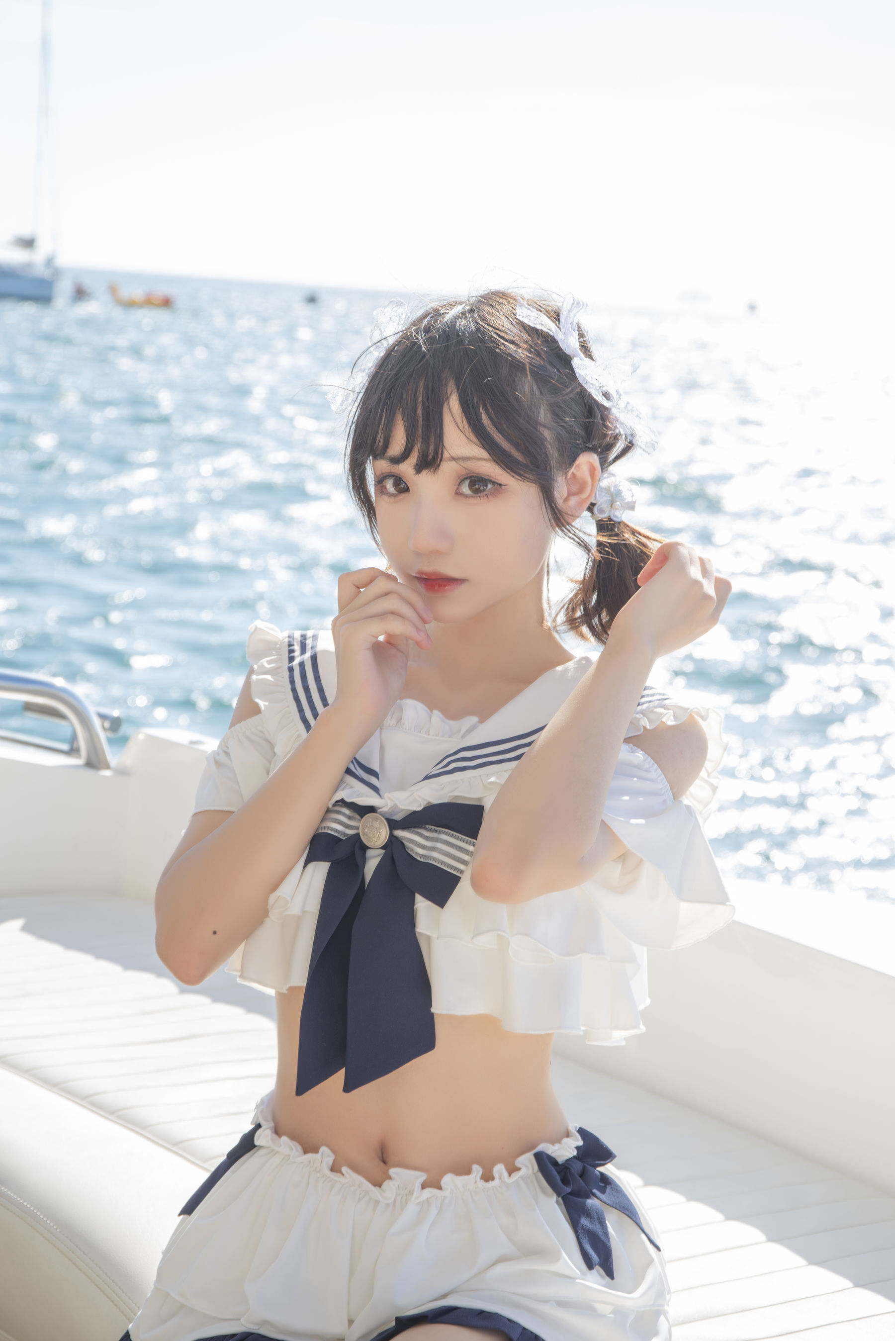 图片[3] - 花柒Hana - 三亚熊之海军风泳装 [12P] - 机器猫次元 - 机器猫次元