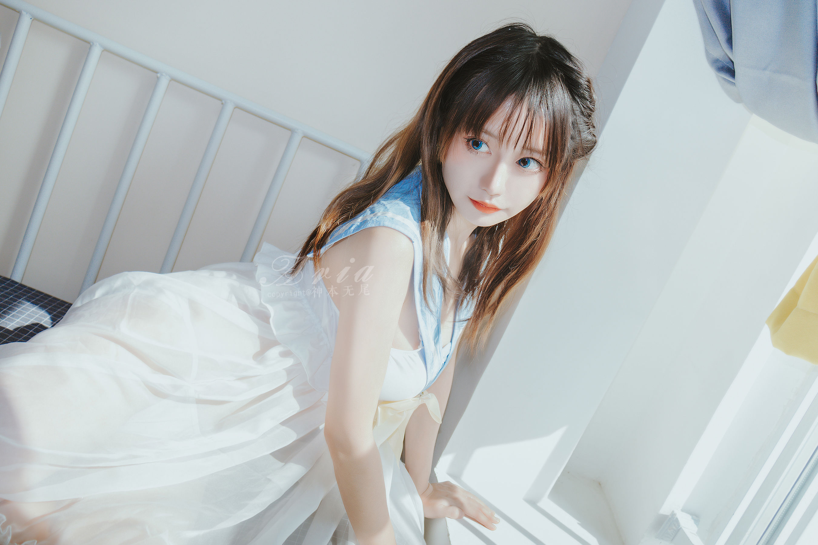 图片[3] - 神本无尾_Aria - 蓝色睡裙 [9P] - 机器猫次元 - 机器猫次元