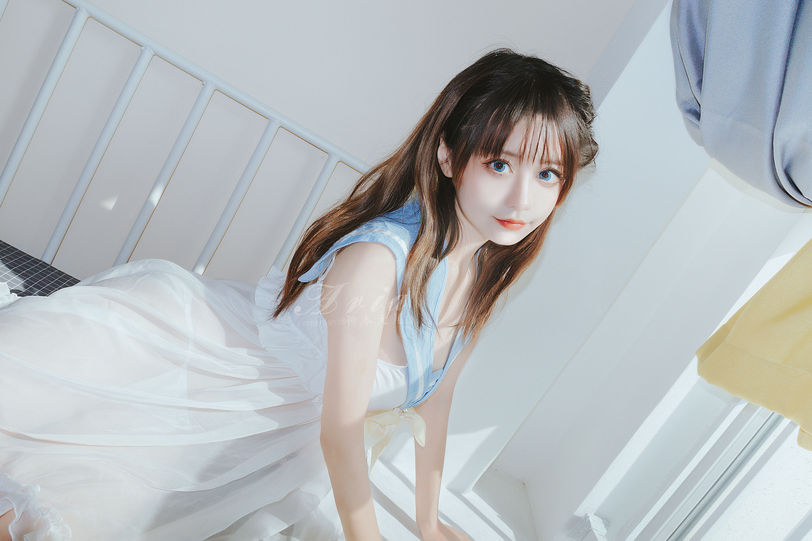 图片[2] - 神本无尾_Aria - 蓝色睡裙 [9P] - 机器猫次元 - 机器猫次元