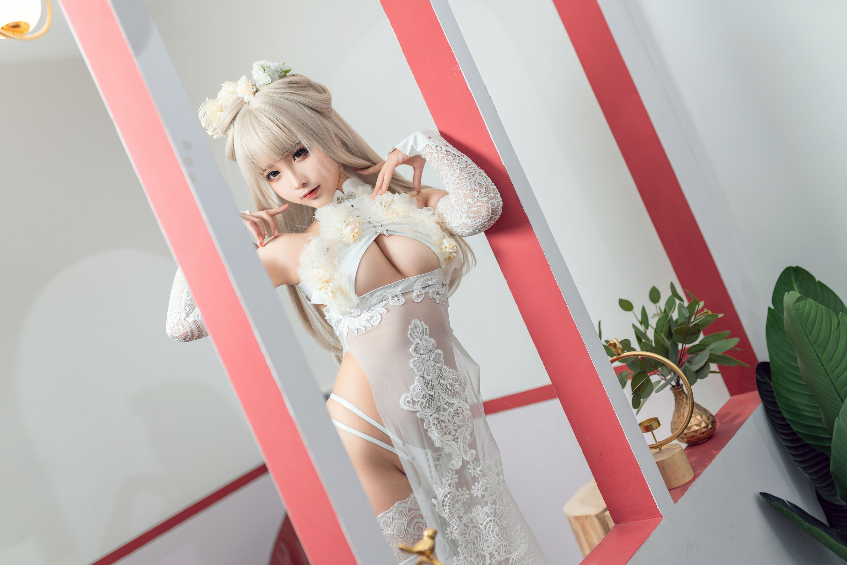 图片[4] - 蠢沫沫 - 歪萌白旗袍 [40P] - 机器猫次元 - 机器猫次元
