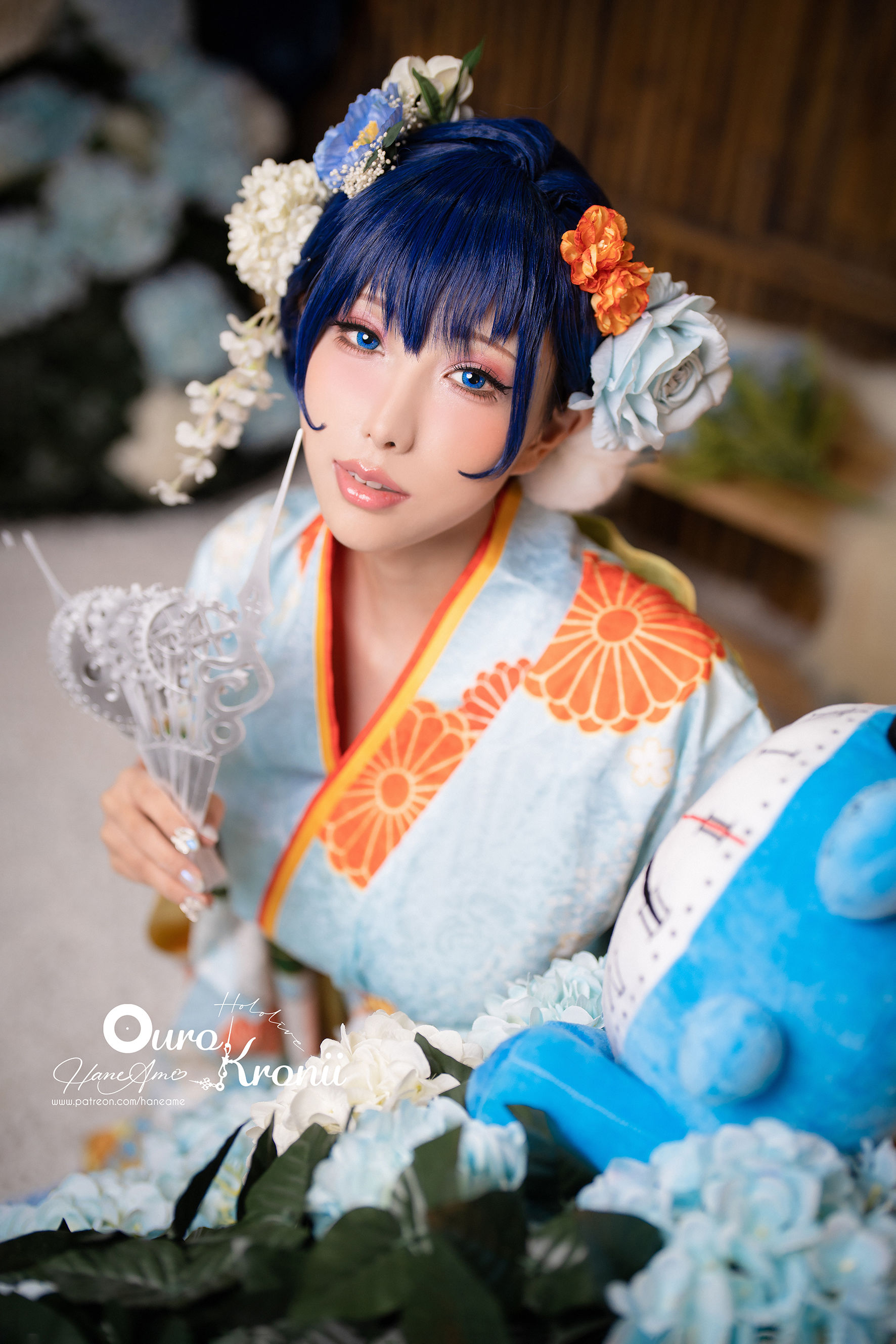 图片[1] - 雨波_HaneAme - Hololive Kronii 時間 Kimono [26P] - 机器猫次元 - 机器猫次元