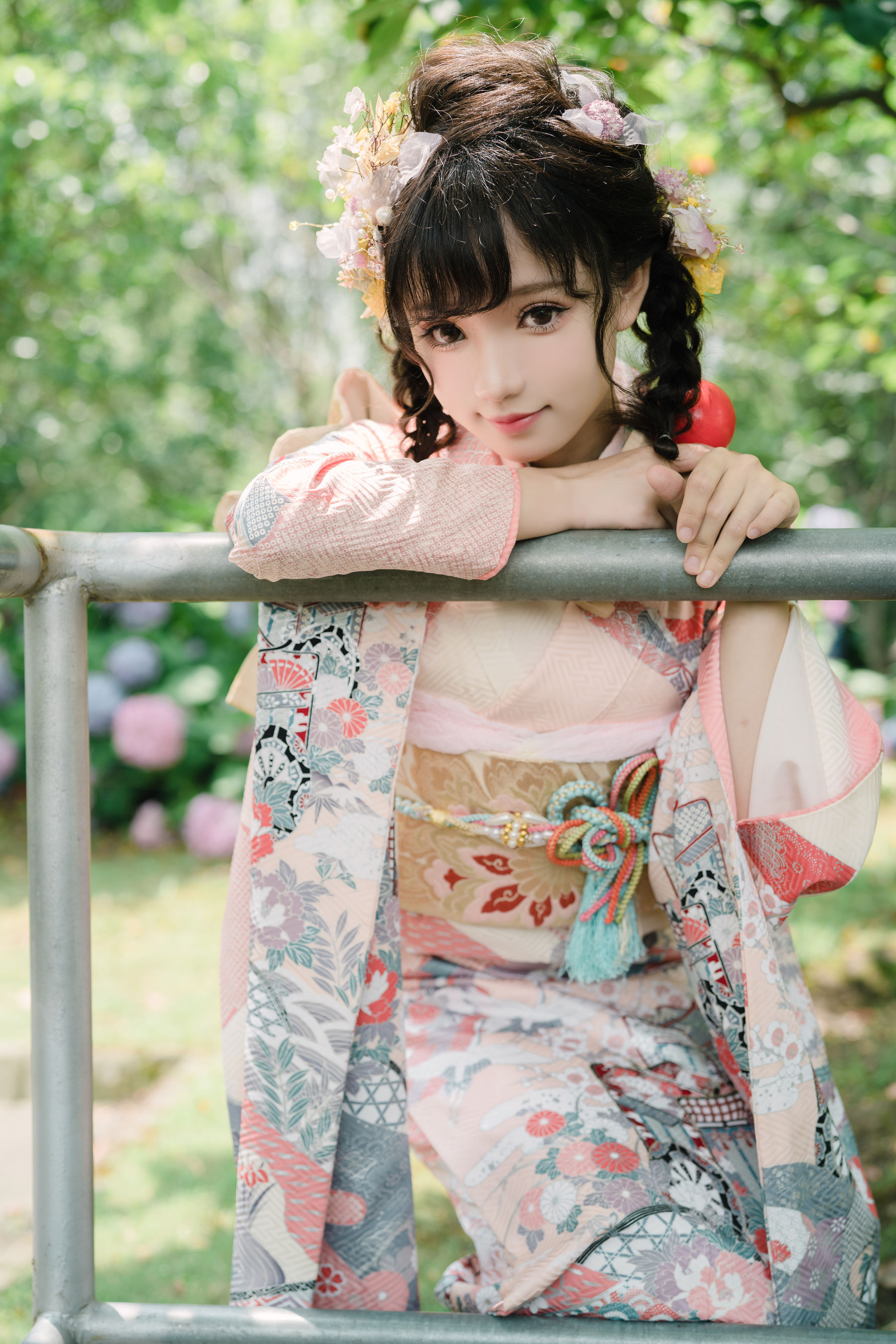 图片[1] - 花柒Hana - 绣球花和服 [18P] - 机器猫次元 - 机器猫次元