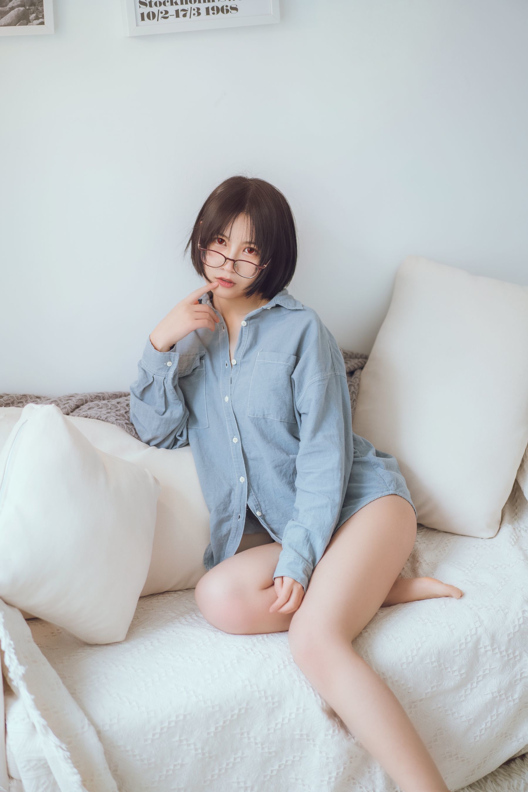 图片[1] - 逐月su 蓝色衬衫 [22P] - 机器猫次元 - 机器猫次元