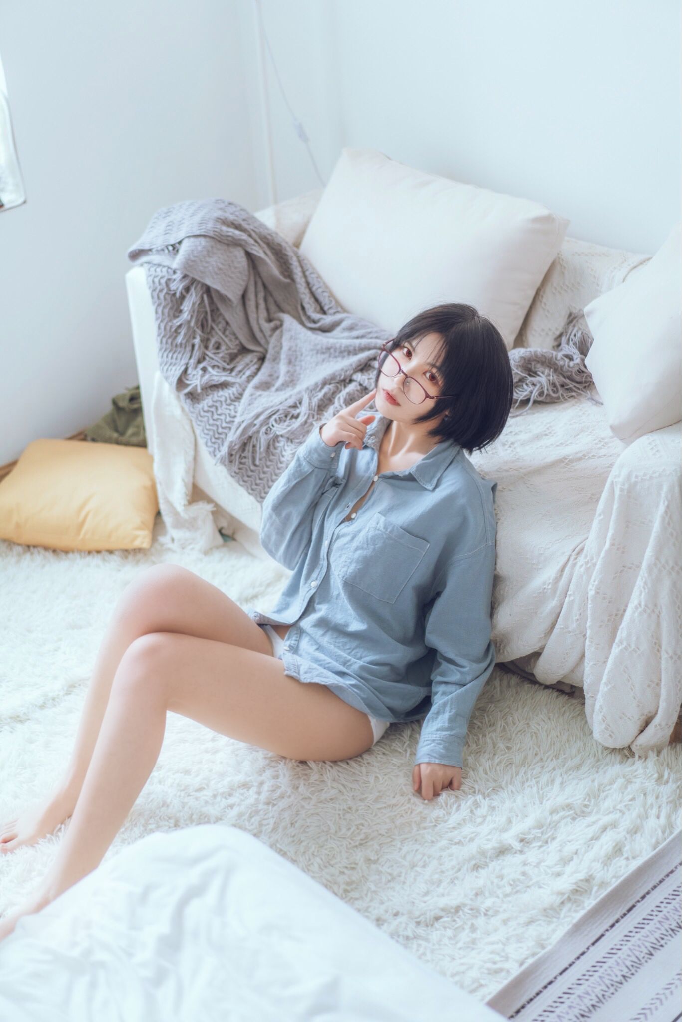 图片[3] - 逐月su 蓝色衬衫 [22P] - 机器猫次元 - 机器猫次元