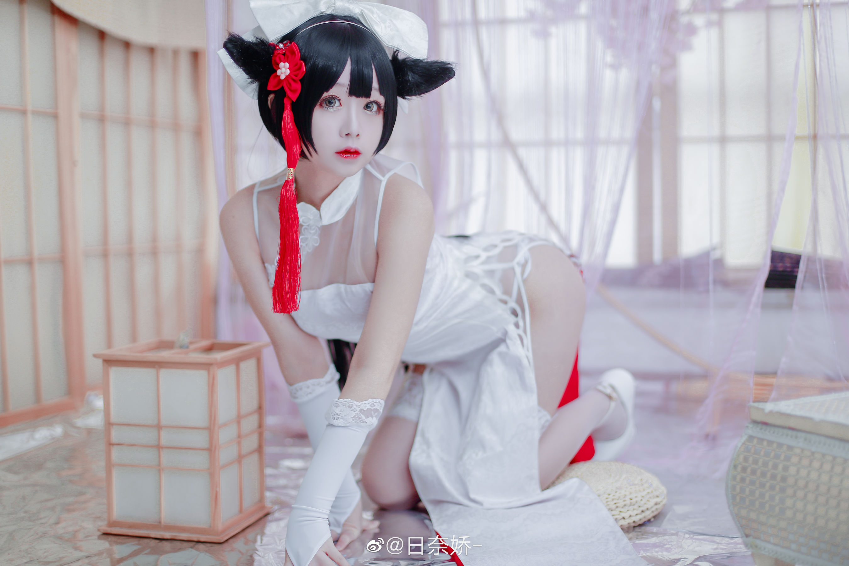 图片[4] - 日奈娇 - 高雄獒红+白旗袍 [17P] - 机器猫次元 - 机器猫次元