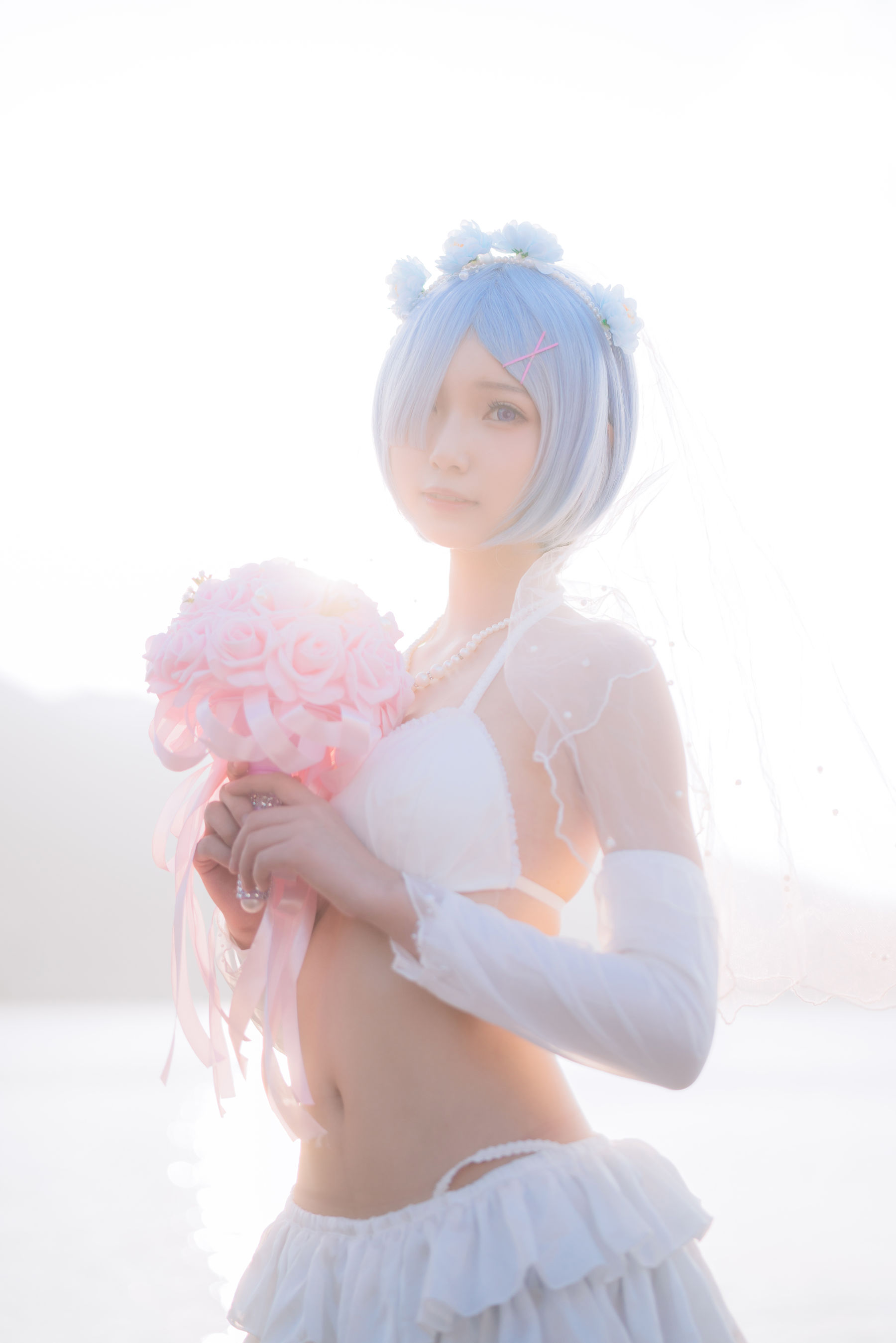 图片[1] - 橙子喵 - 蕾姆海边婚纱花嫁 [18P] - 机器猫次元 - 机器猫次元