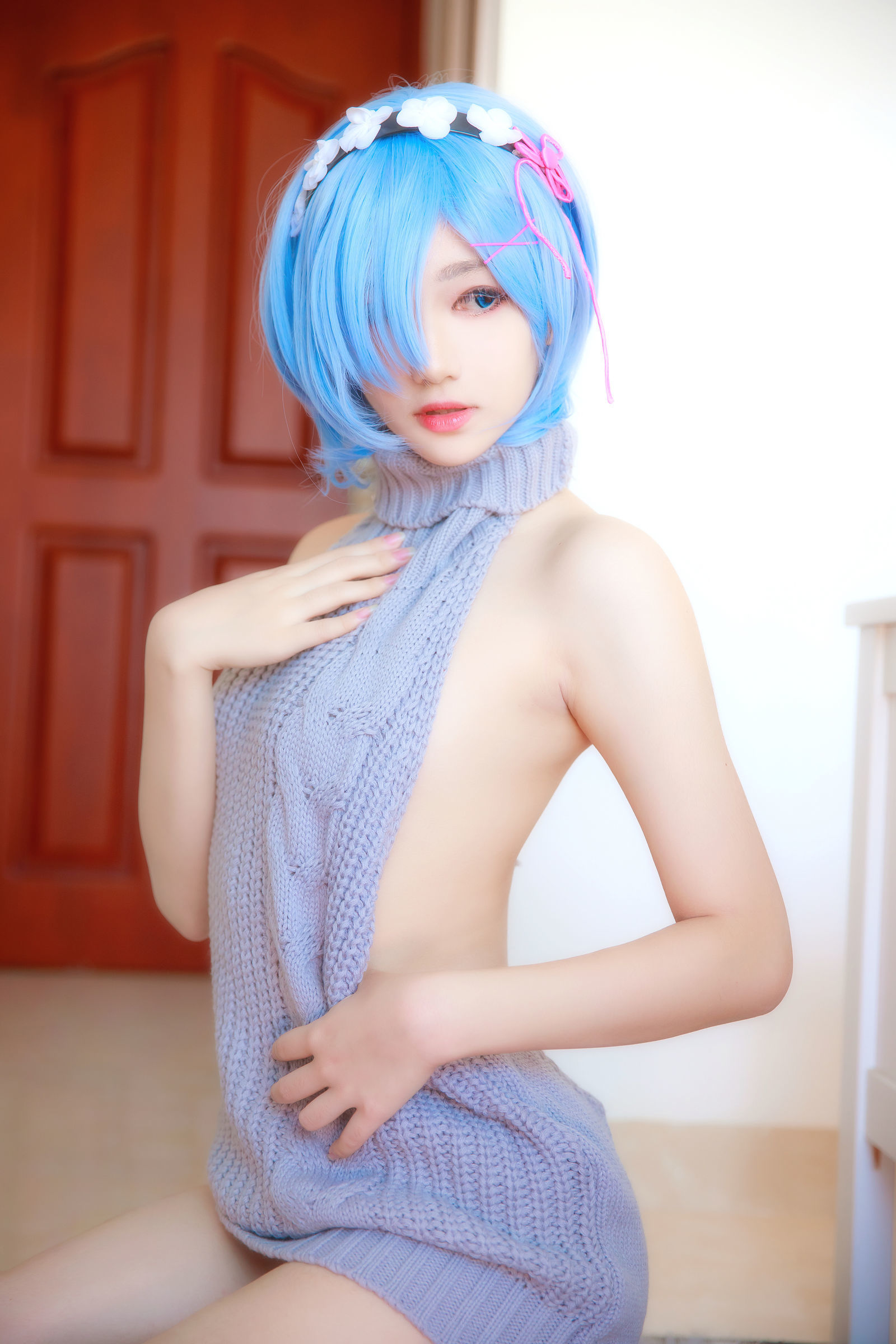 图片[4] - 南桃Momoko - 蕾姆露背毛衣 [12P] - 机器猫次元 - 机器猫次元