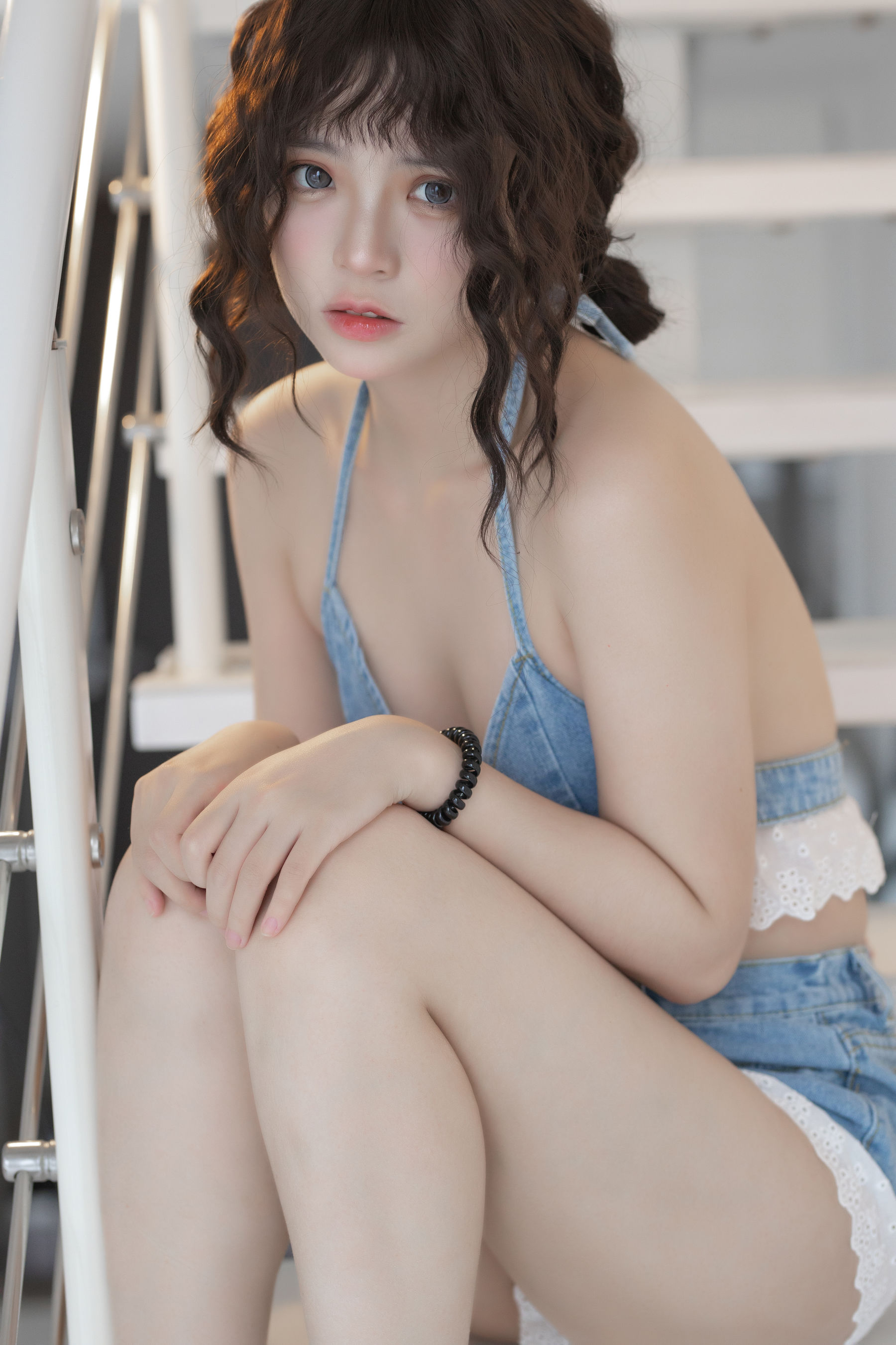 图片[7] - 疯猫ss - 2022夏日限定 背带牛仔蕾丝裤 [20P] - 机器猫次元 - 机器猫次元
