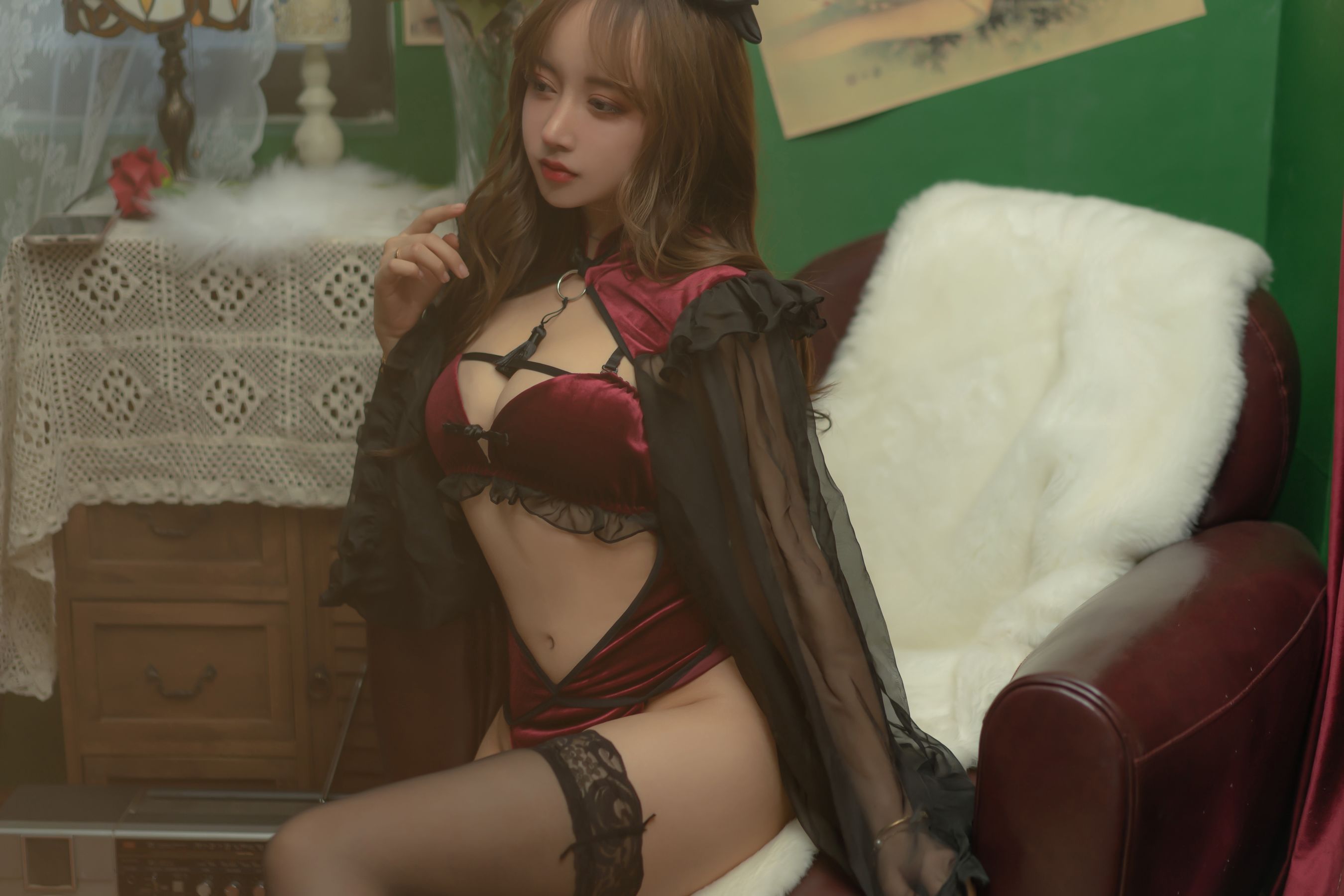 图片[6] - 过期米线线喵 - 红丝绒旗袍 [53P] - 机器猫次元 - 机器猫次元