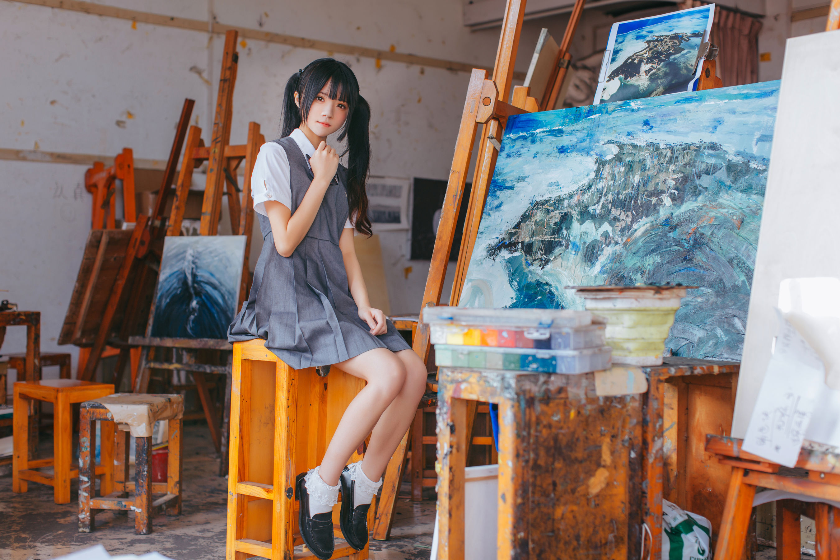 图片[2] - 桜桃喵《画室少女》 [17P] - 机器猫次元 - 机器猫次元