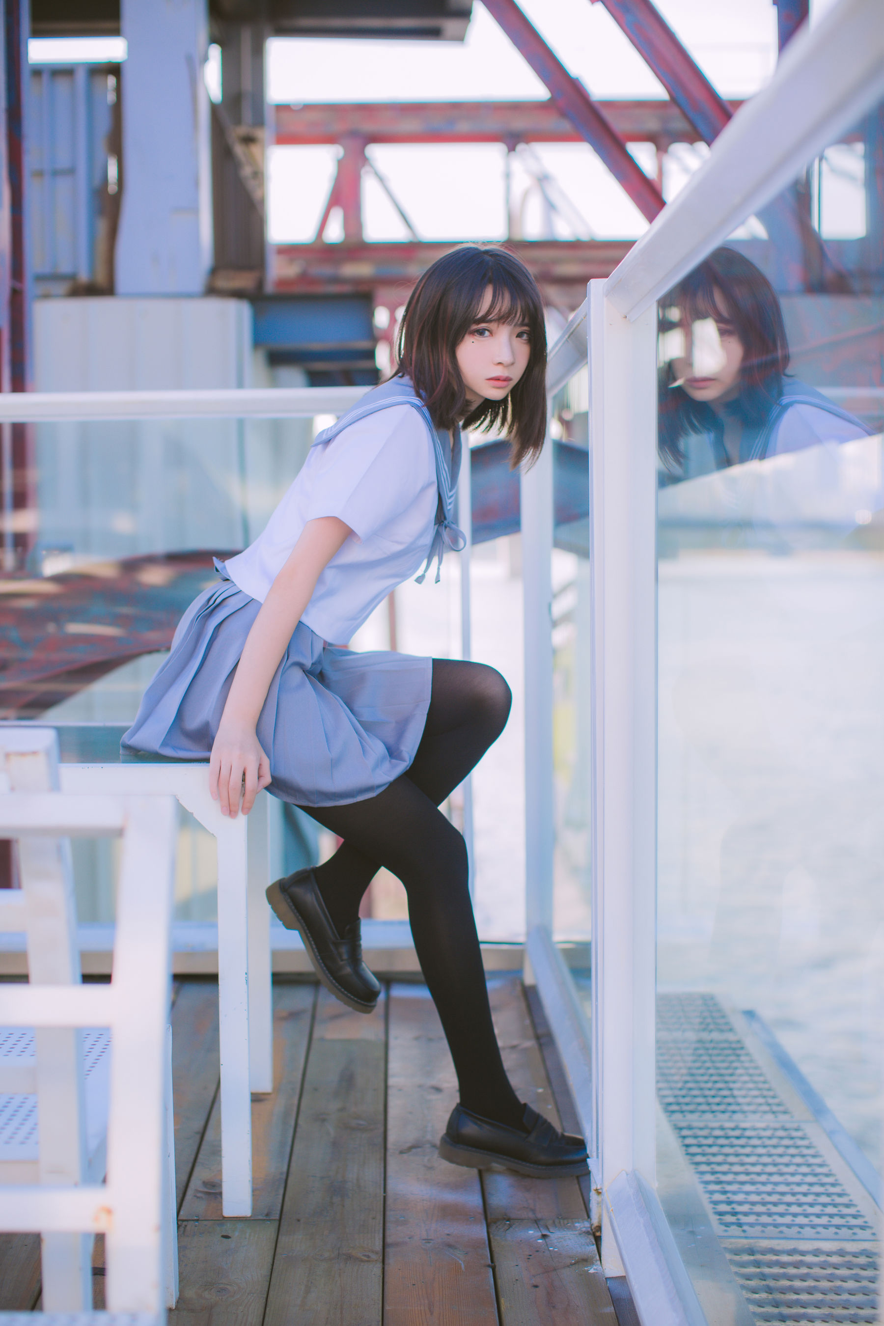 图片[8] - 疯猫ss 海边蓝白水手服 [15P] - 机器猫次元 - 机器猫次元