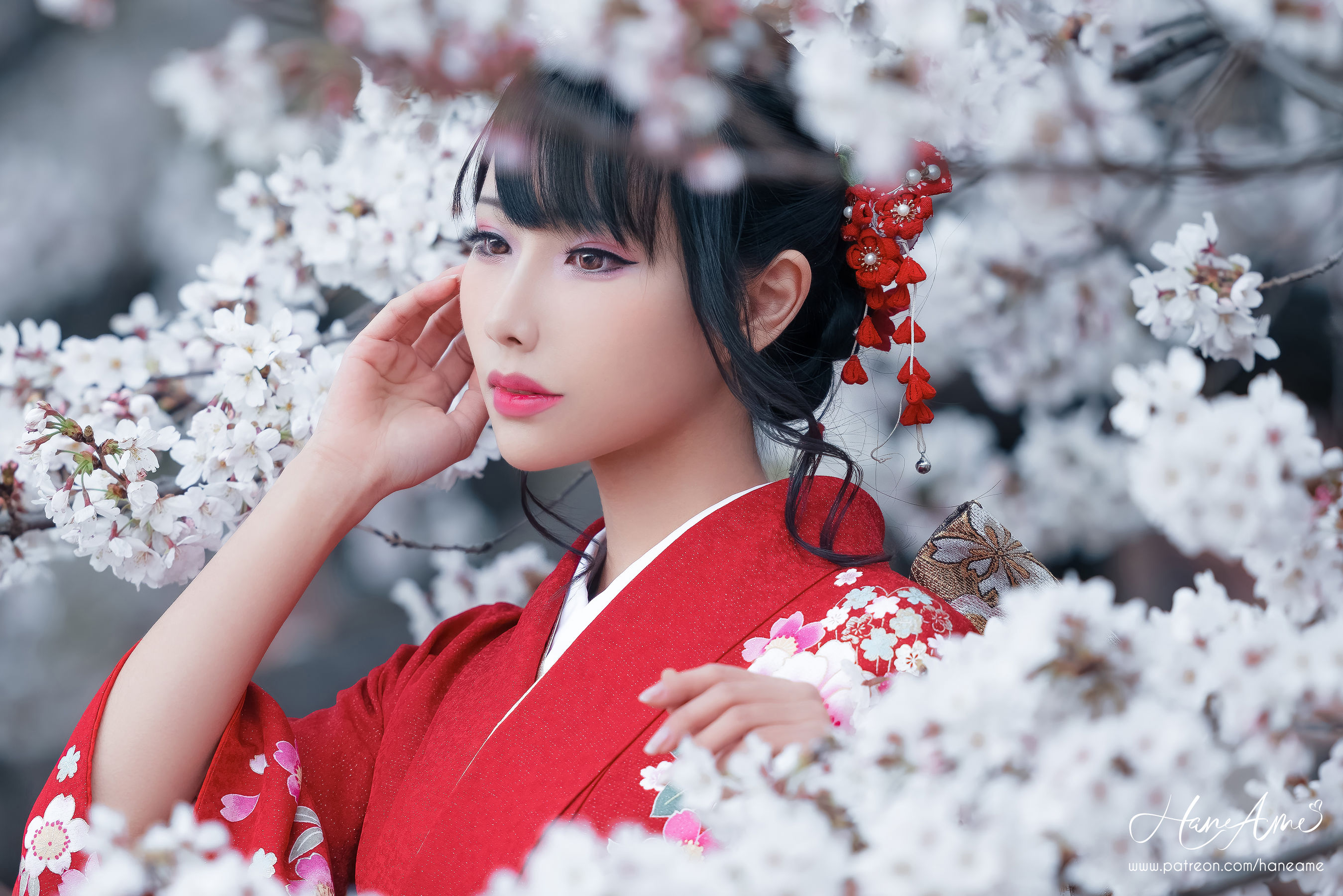 图片[8] - 雨波_HaneAme - 赤紅和服 [38P] - 机器猫次元 - 机器猫次元