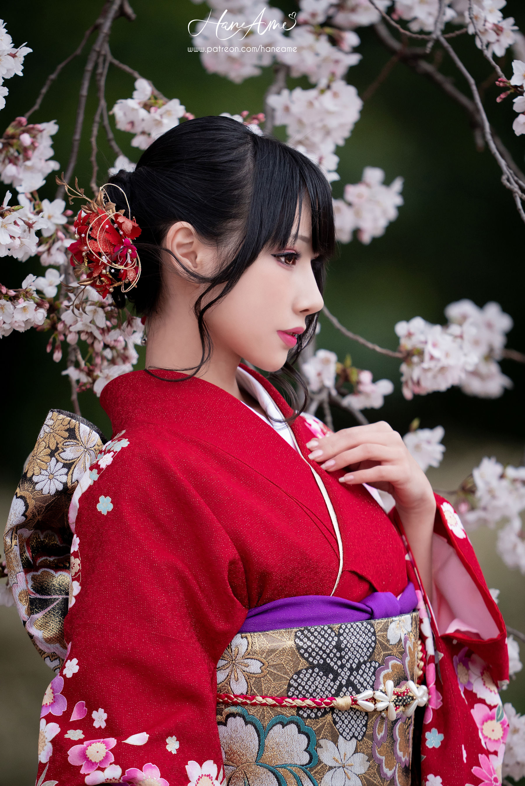 图片[5] - 雨波_HaneAme - 赤紅和服 [38P] - 机器猫次元 - 机器猫次元