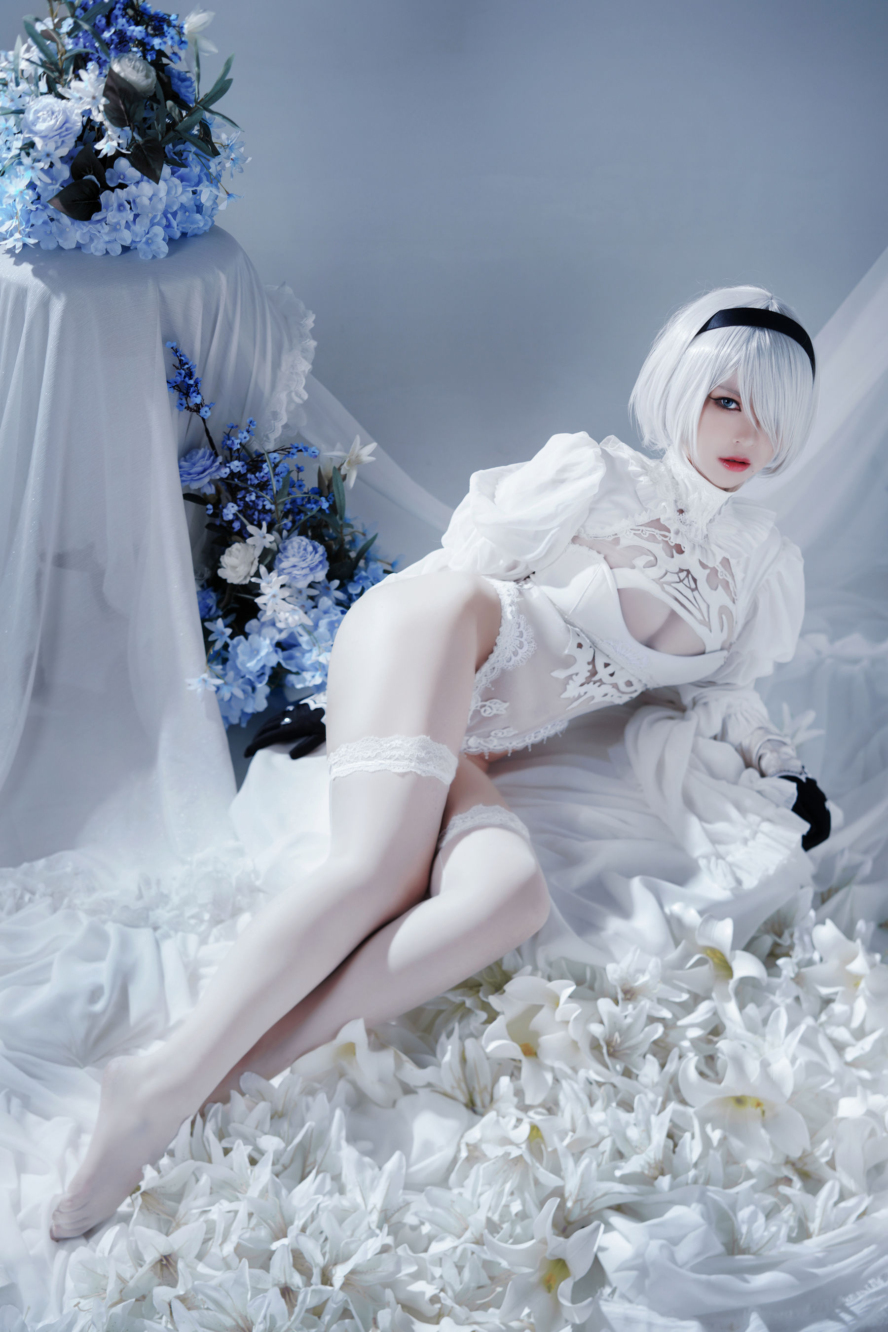 图片[1] - 半半子 - Automataヨルハ二号B型 白いドレス [51P] - 机器猫次元 - 机器猫次元