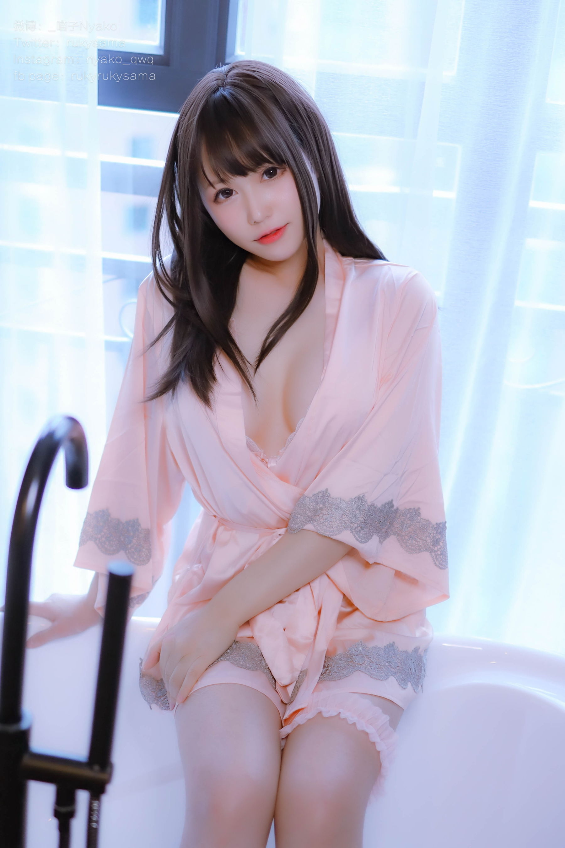 图片[2] - Nyako喵子 - 妄想彼女との同棲生活 之 粉嫩丝绸睡衣 [79P] - 机器猫次元 - 机器猫次元