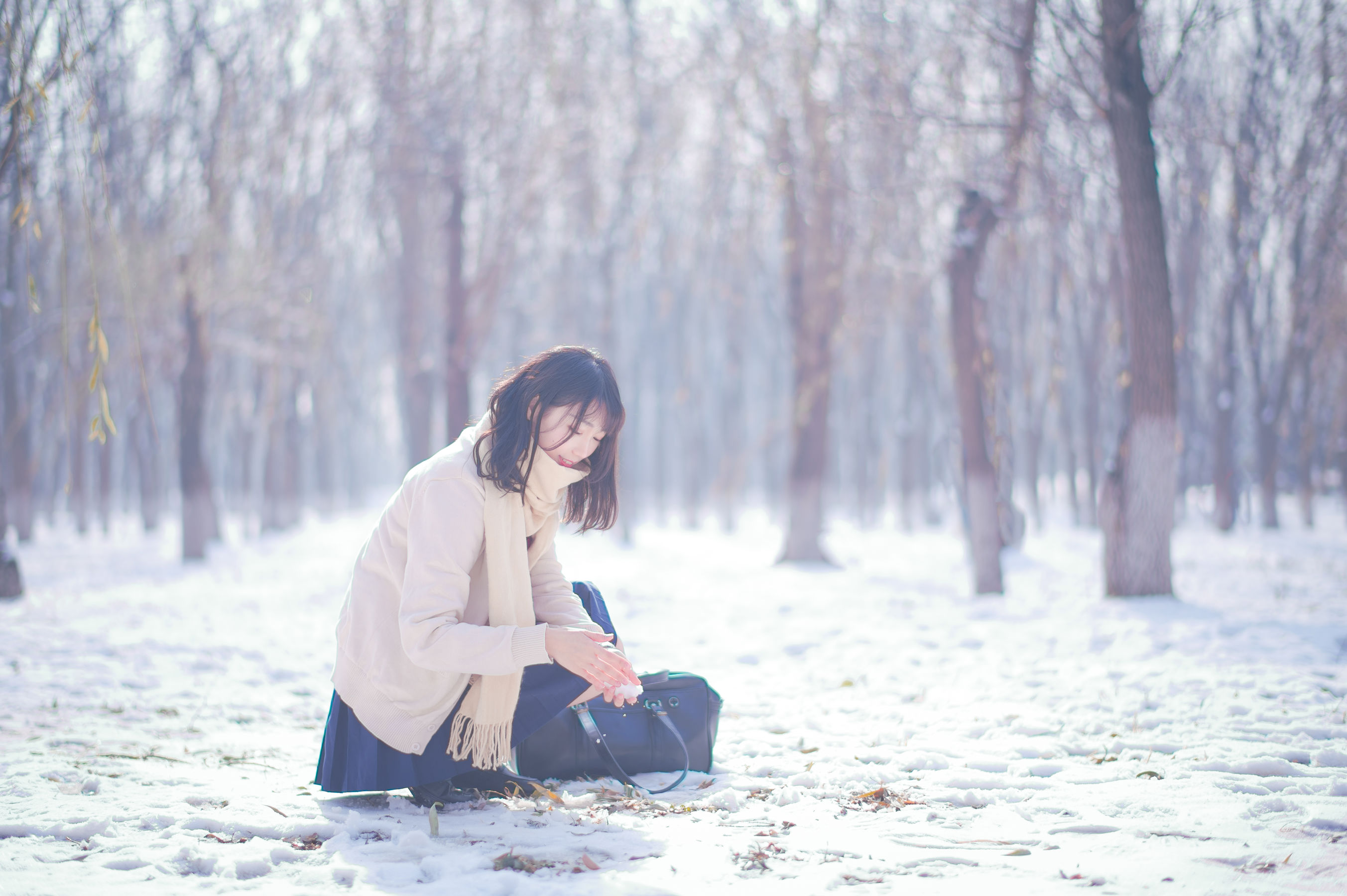 图片[1] - 周叽是可爱兔兔 - 雪景JK [15P] - 机器猫次元 - 机器猫次元