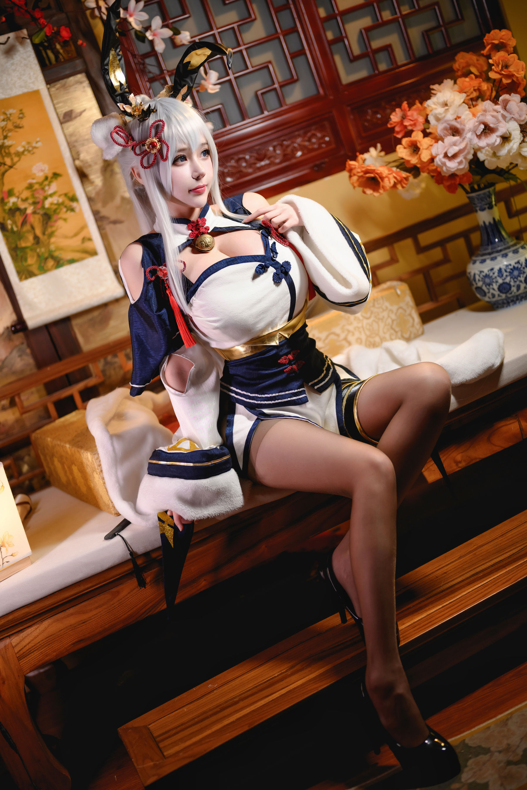 图片[1] - 凛子酱 - 旗袍兔兔 [21P] - 机器猫次元 - 机器猫次元