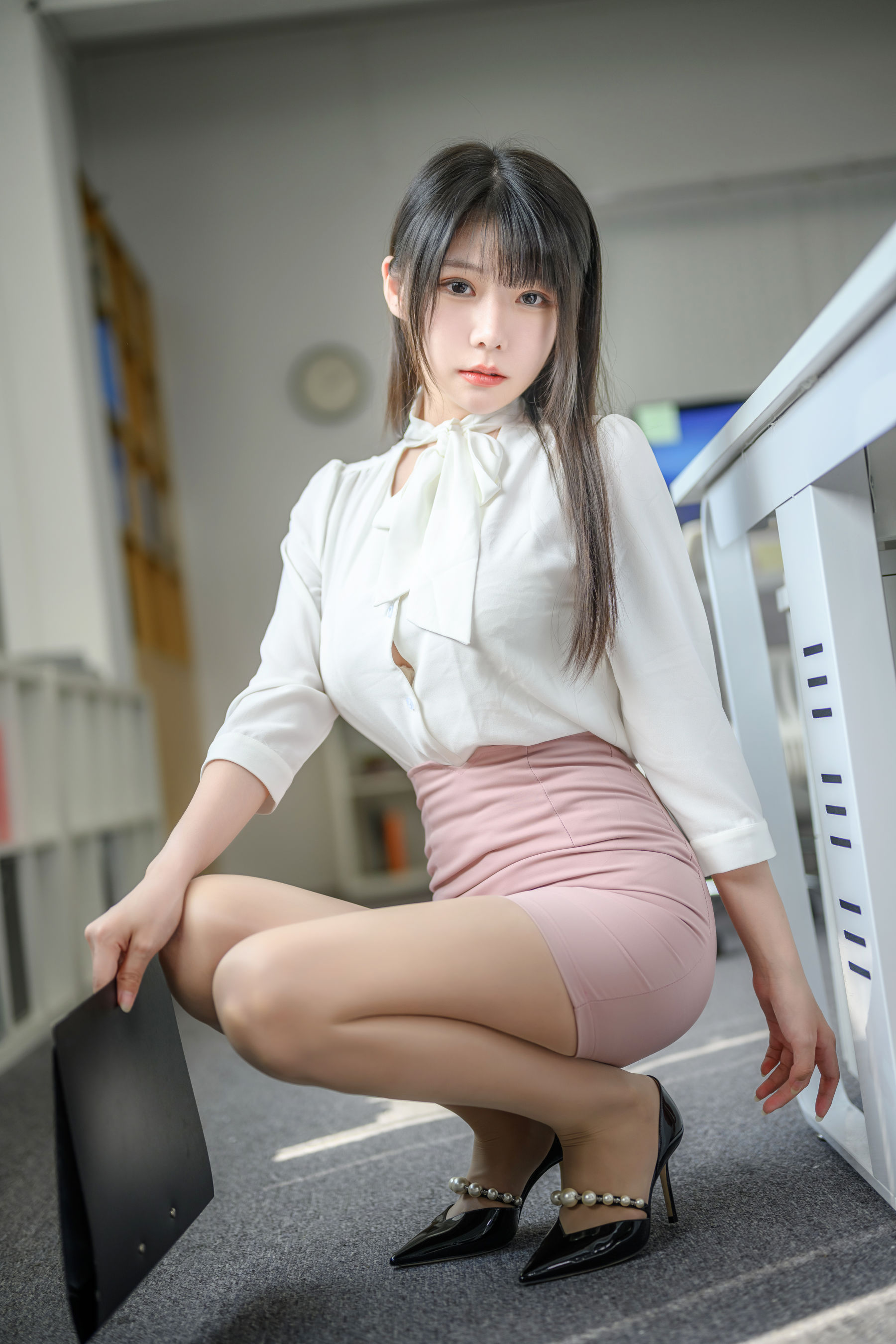 图片[3] - 香草喵露露 - 粉白裙子 [40P] - 机器猫次元 - 机器猫次元