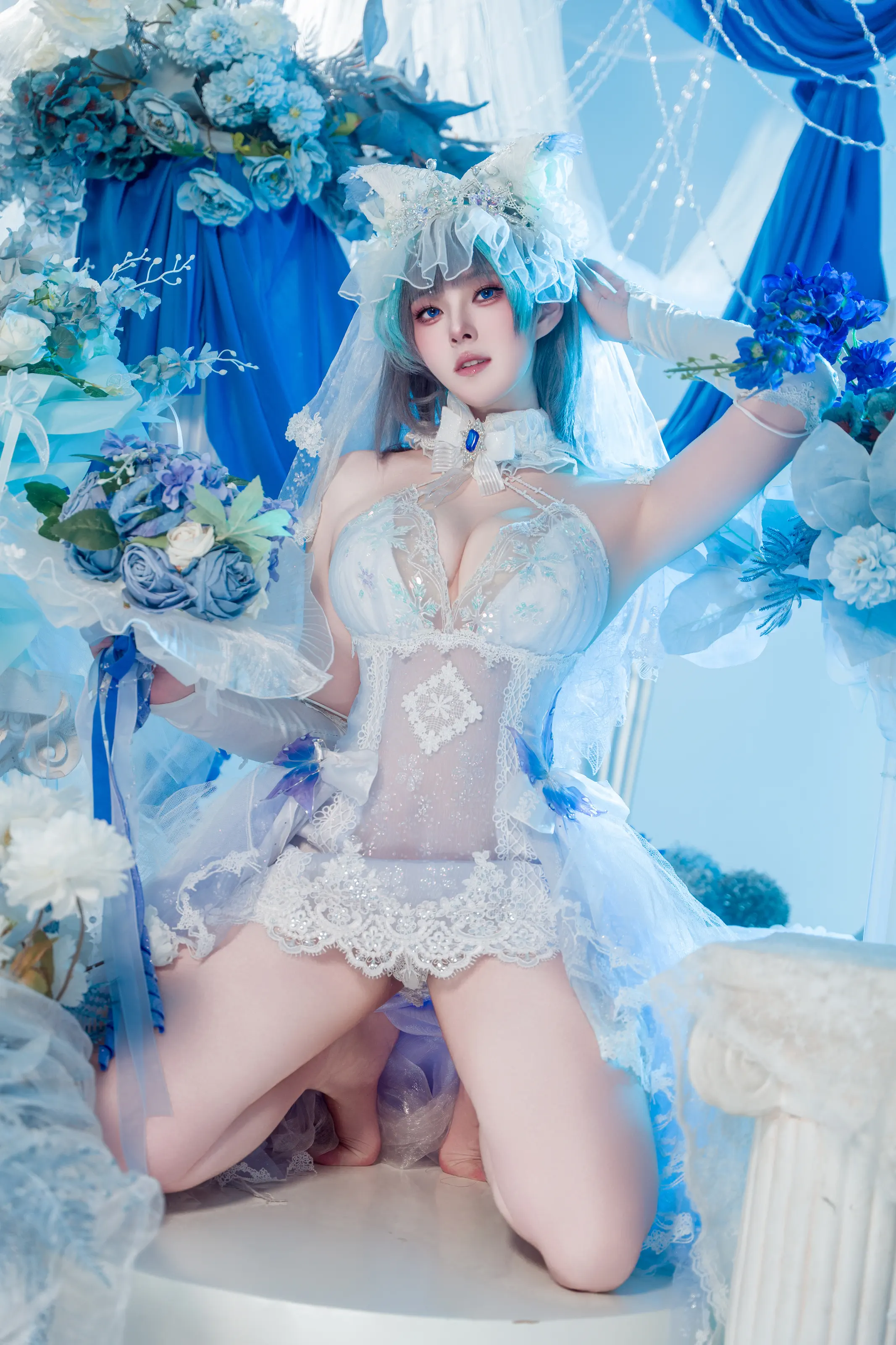 图片[1] - Natsuko夏夏子 - 柴郡婚纱 [70P] - 机器猫次元 - 机器猫次元