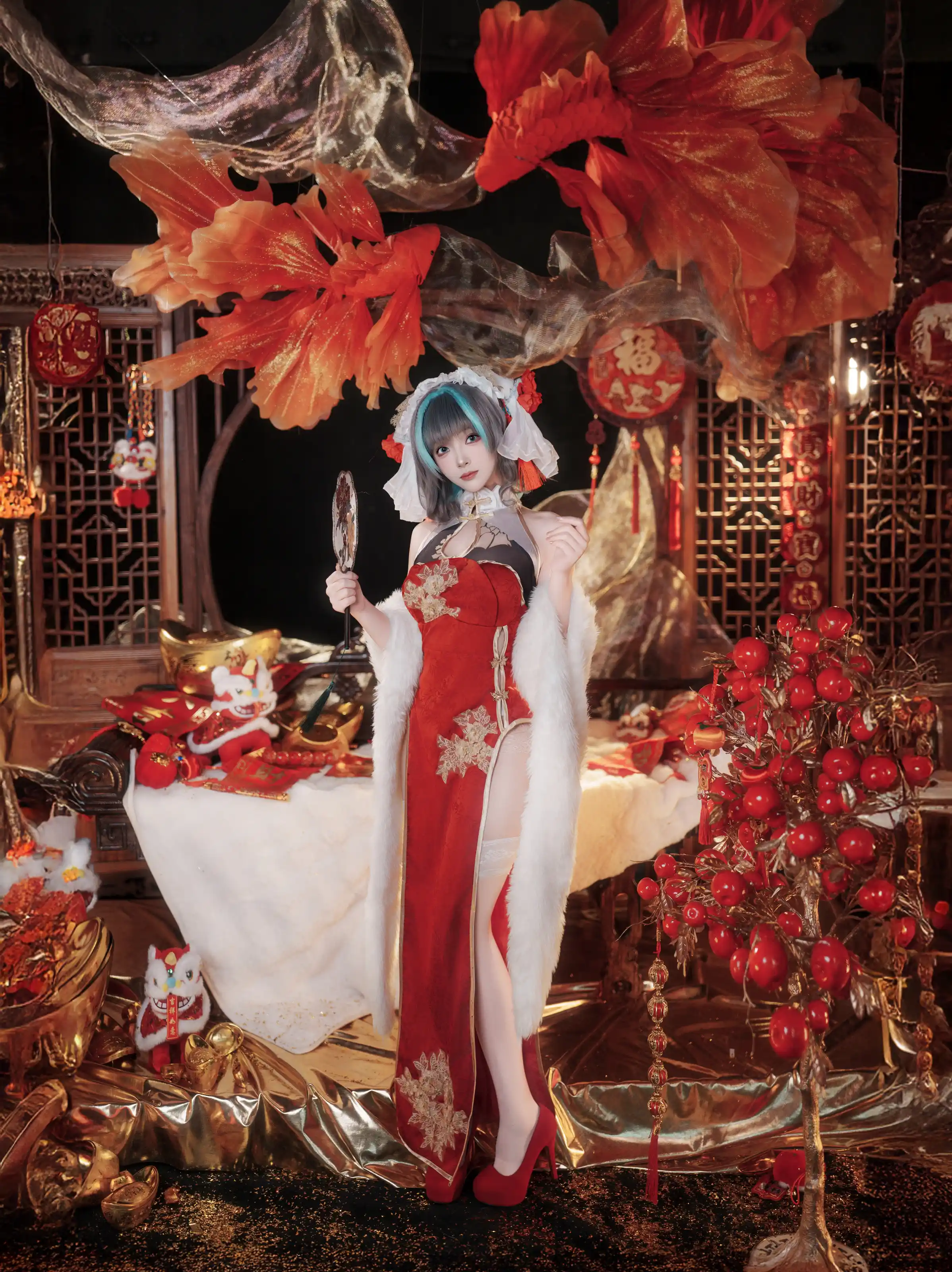 图片[2] - Bangni邦尼 - 碧蓝航线 柴郡新春旗袍 [81P] - 机器猫次元 - 机器猫次元