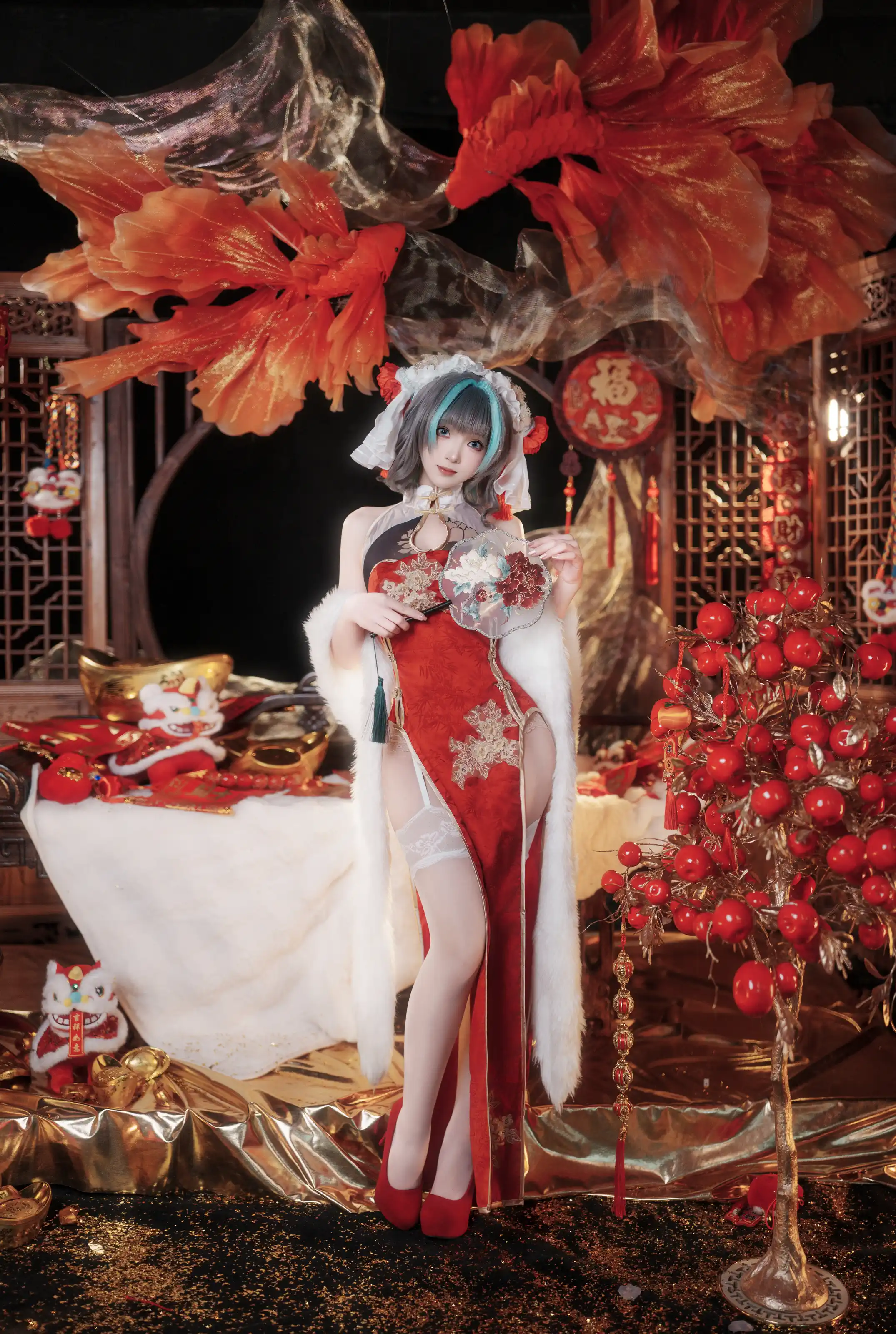 图片[5] - Bangni邦尼 - 碧蓝航线 柴郡新春旗袍 [81P] - 机器猫次元 - 机器猫次元