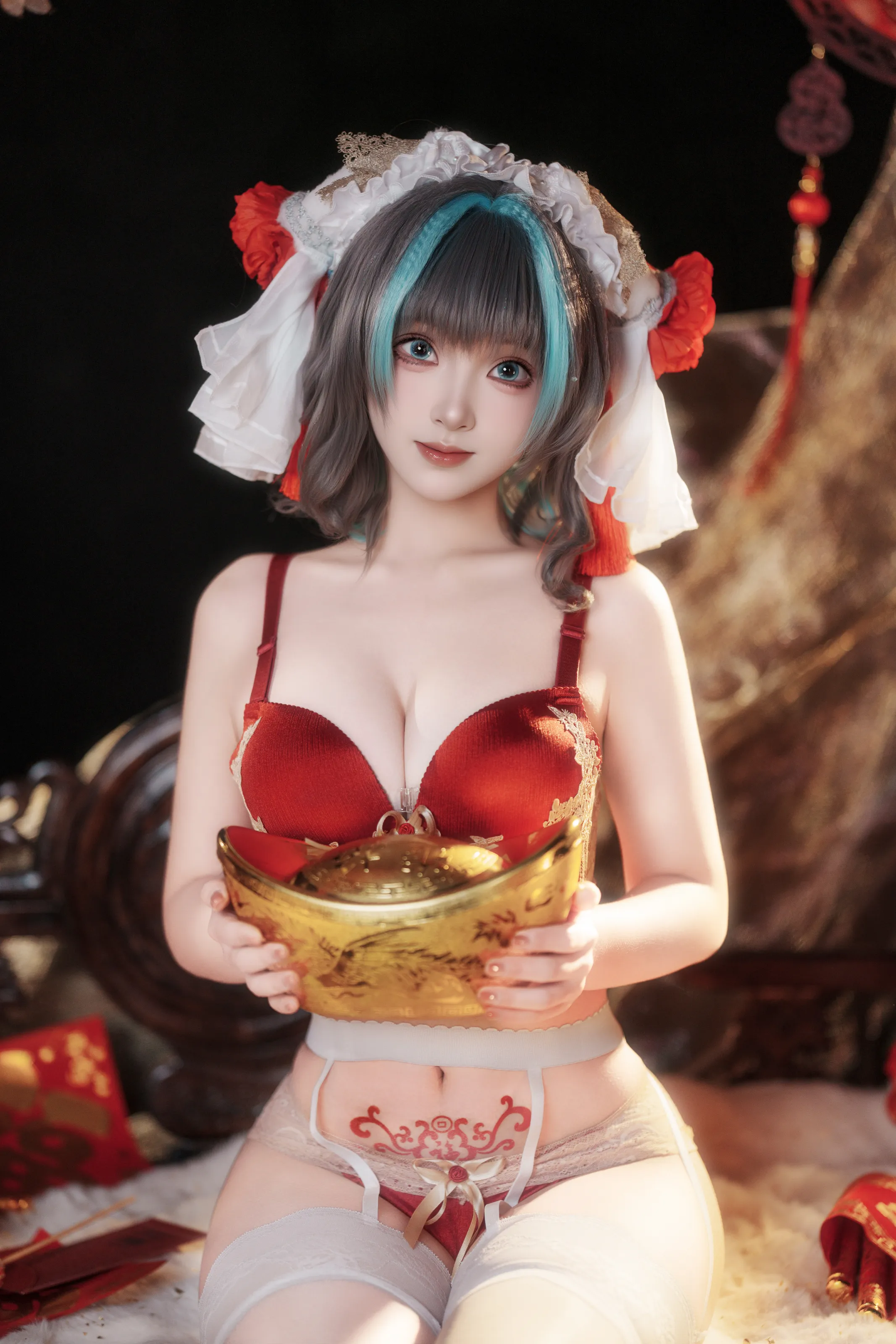 图片[1] - Bangni邦尼 - 碧蓝航线 柴郡新春旗袍 [81P] - 机器猫次元 - 机器猫次元