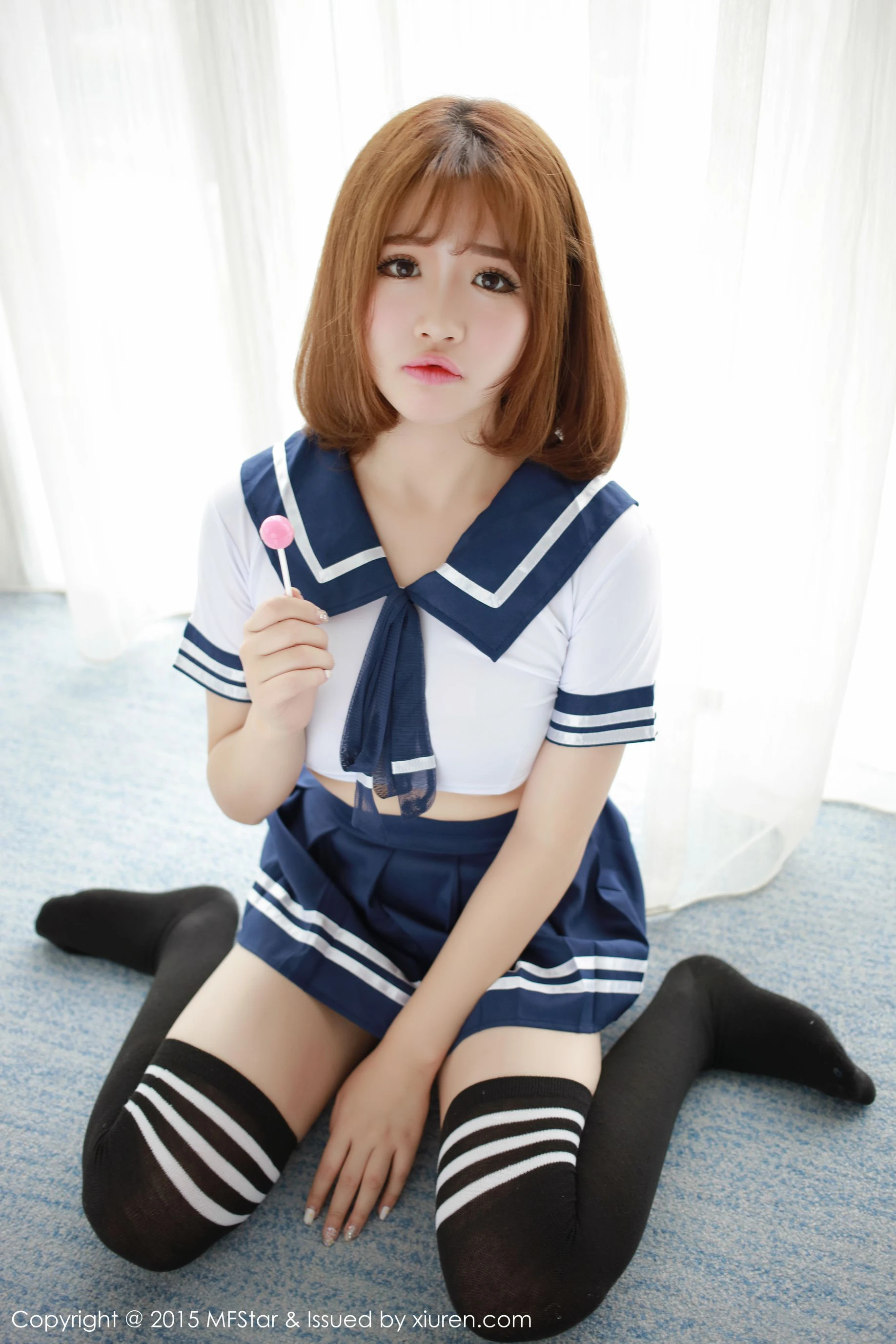 图片[4] - 徐cake 《性感水手服+粉色抹胸连体服》 模范学院 Vol.020 - 机器猫次元 - 机器猫次元