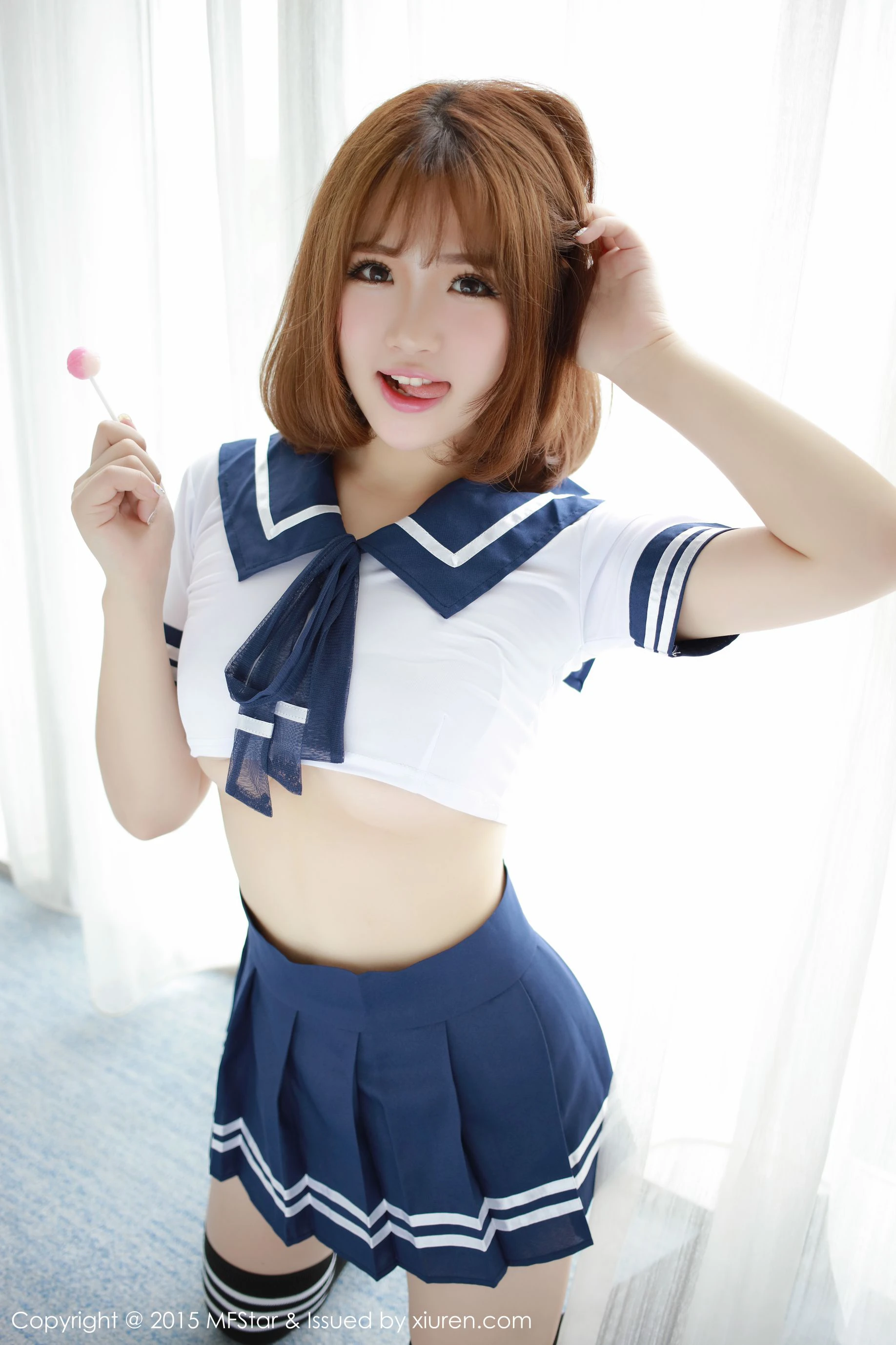 图片[3] - 徐cake 《性感水手服+粉色抹胸连体服》 模范学院 Vol.020 - 机器猫次元 - 机器猫次元