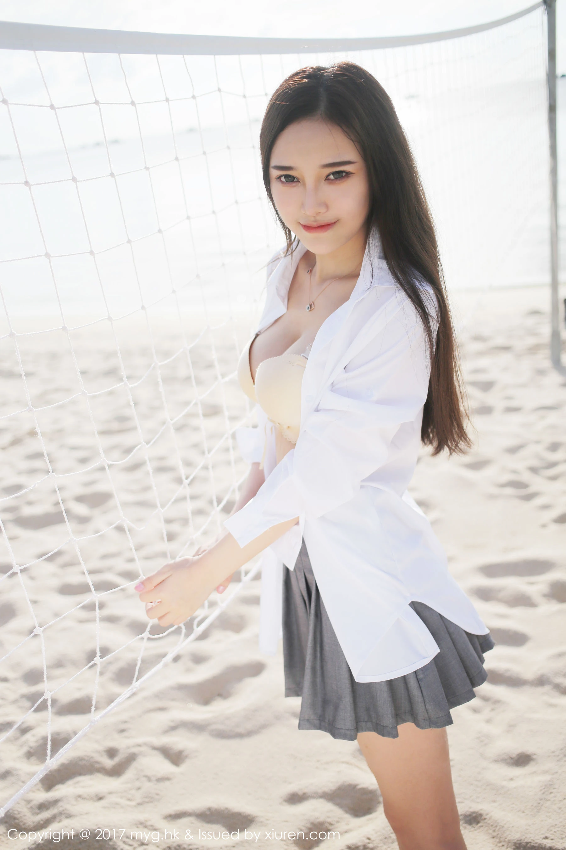 图片[1] - 唐琪儿il《海边白衬衫+短裙系列》 美媛馆 VOL.259 - 机器猫次元 - 机器猫次元
