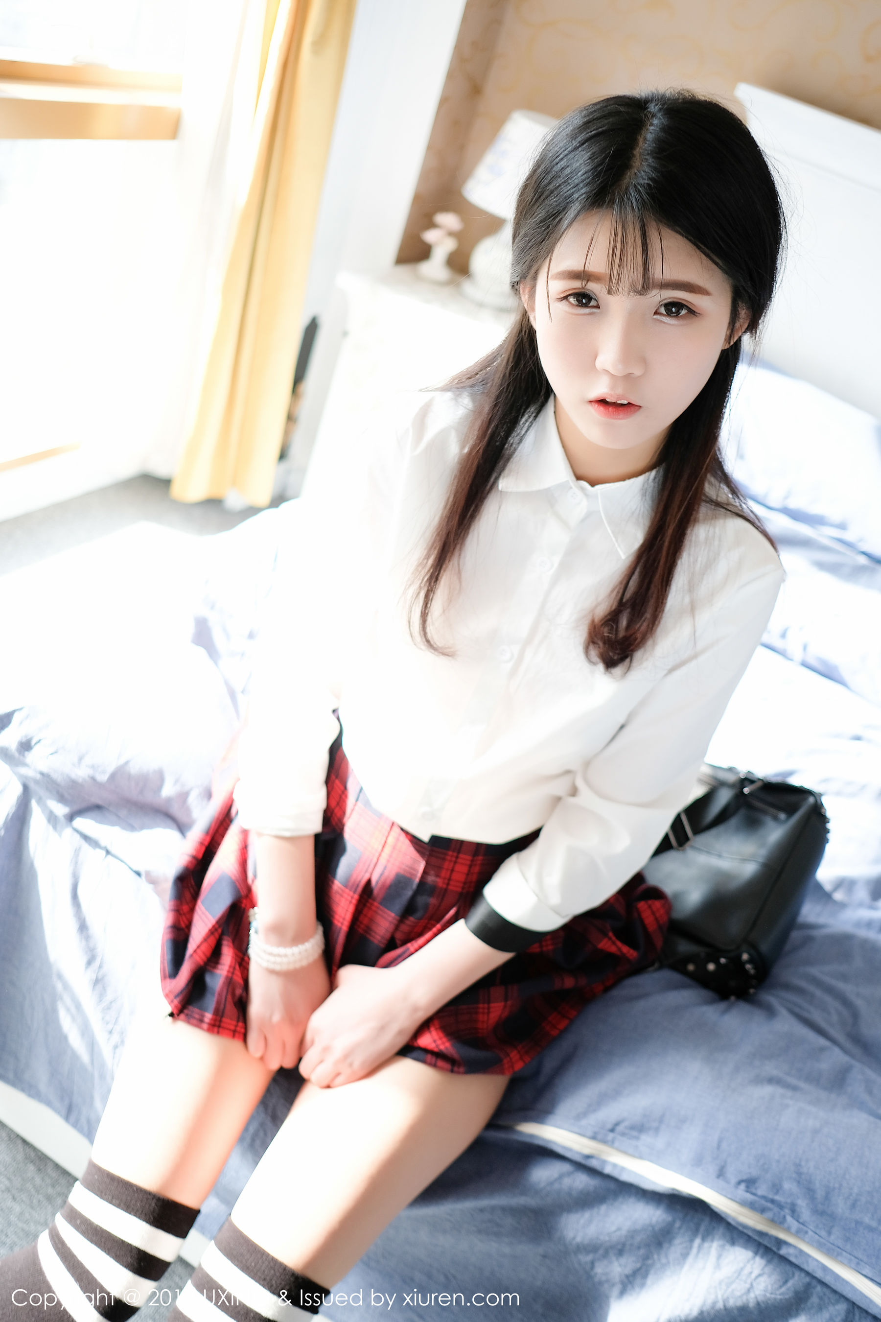 图片[4] - 可爱的小叶子《衬衫学生装+蕾丝内衣装扮》 优星馆UXING VOL.046 [50P] - 机器猫次元 - 机器猫次元