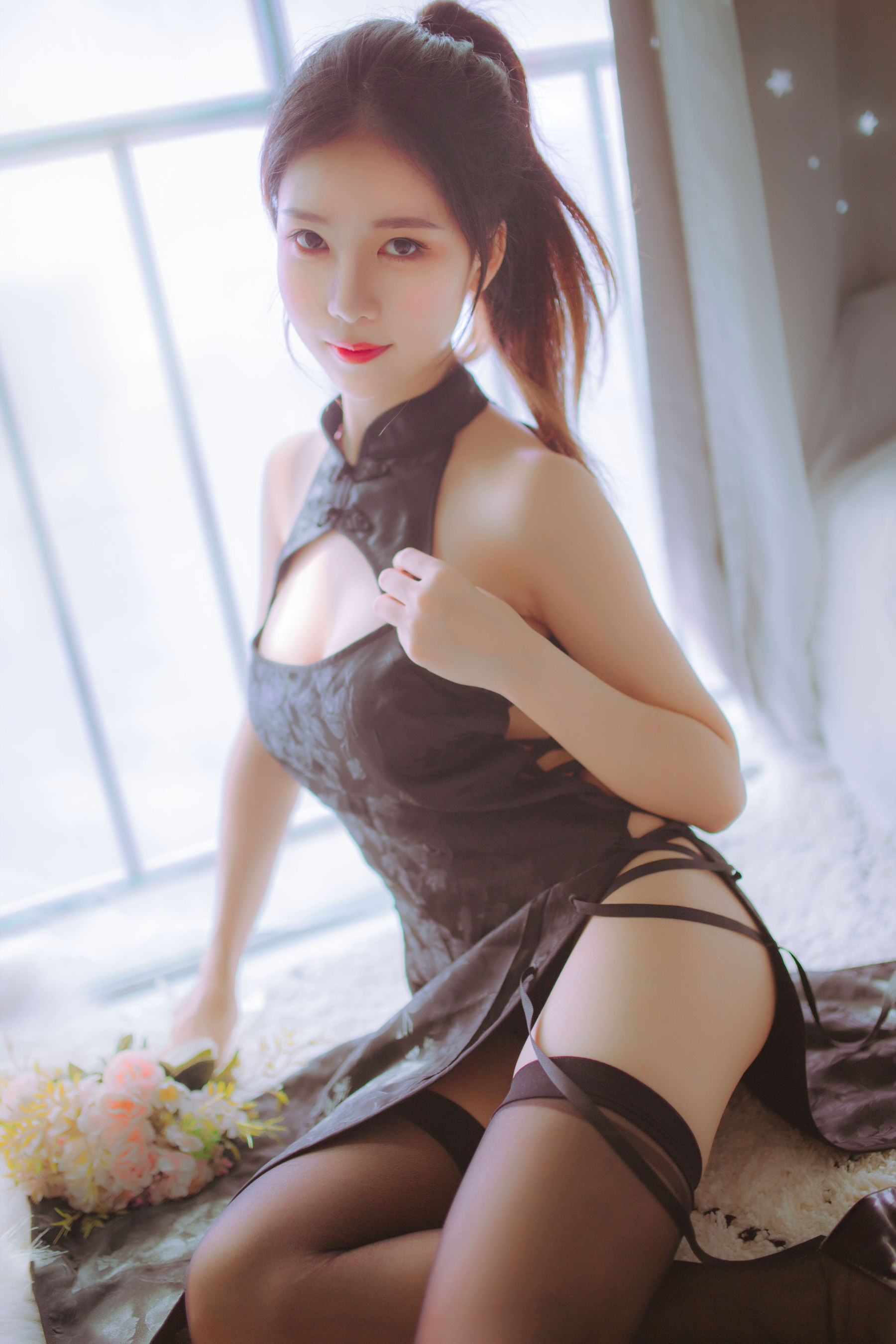 图片[6] - 抖娘-利世图集 抖娘×不呆猫 黑白旗袍双子 [41P] - 机器猫次元 - 机器猫次元