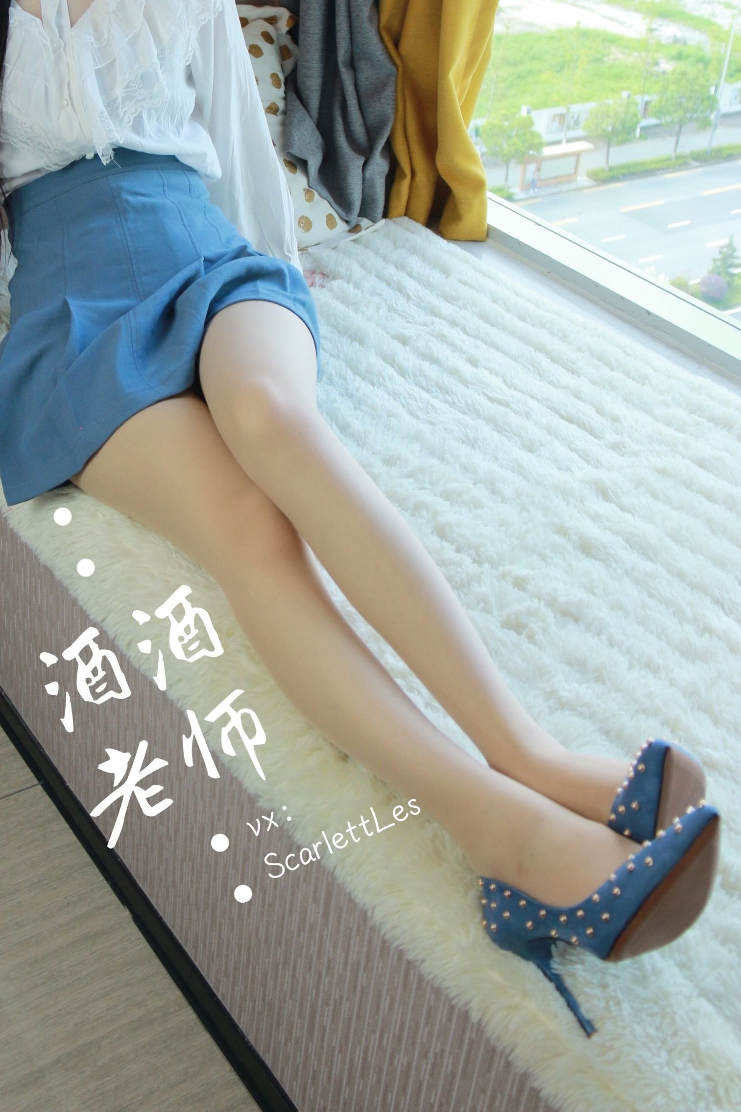 图片[2] - 酒酒老师 - 蓝色短裙白丝少女风 [59P] - 机器猫次元 - 机器猫次元
