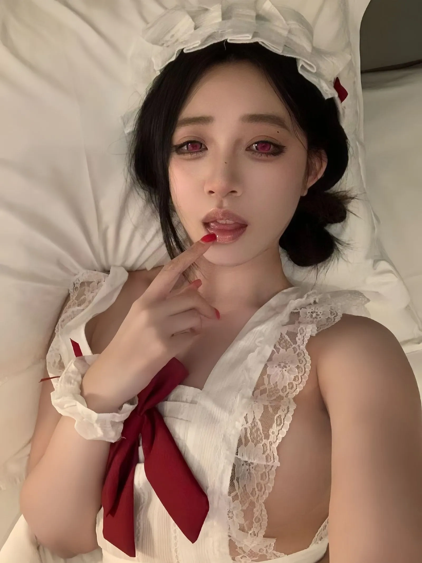 图片[3] - 鹅鹅 - 白色蕾丝情趣女仆装 [16P] - 机器猫次元 - 机器猫次元
