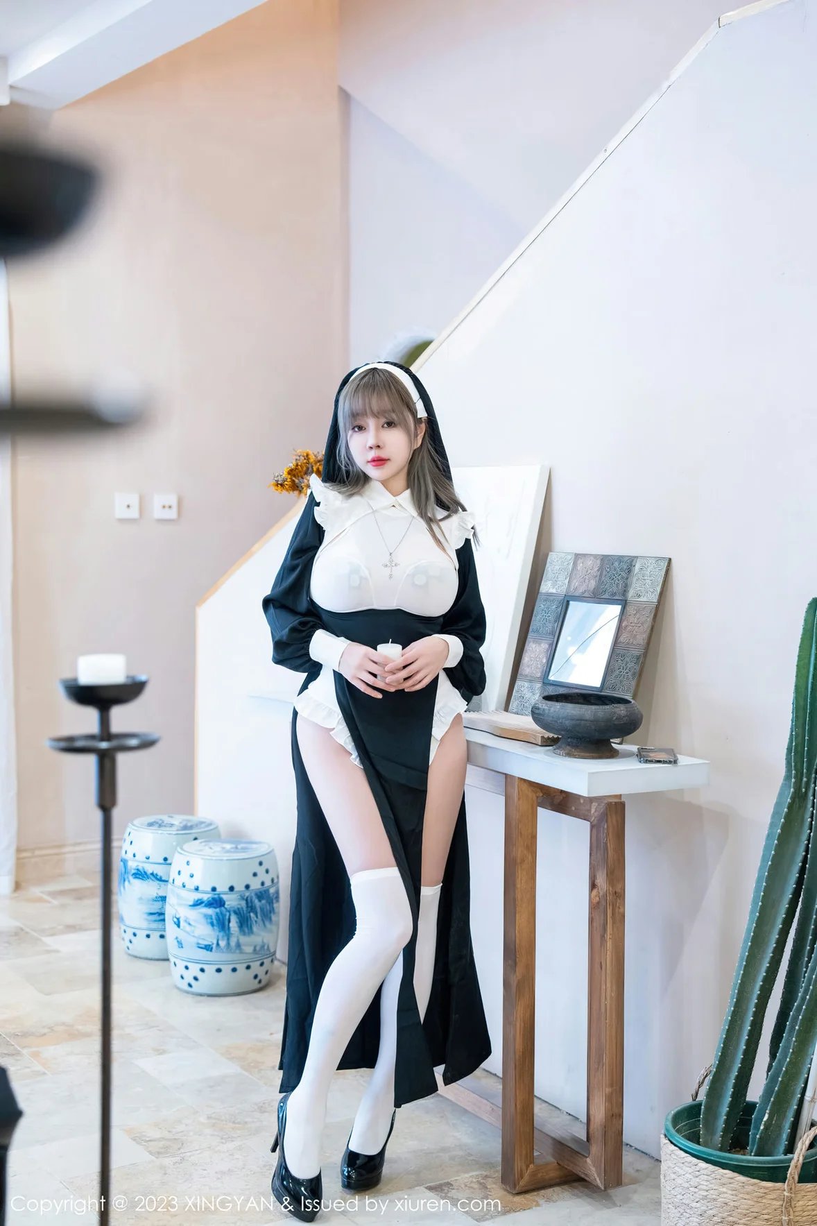 图片[1] - 星颜社 Vol.187 王雨纯 性感黑色修女性感写真 [76P] - 机器猫次元 - 机器猫次元