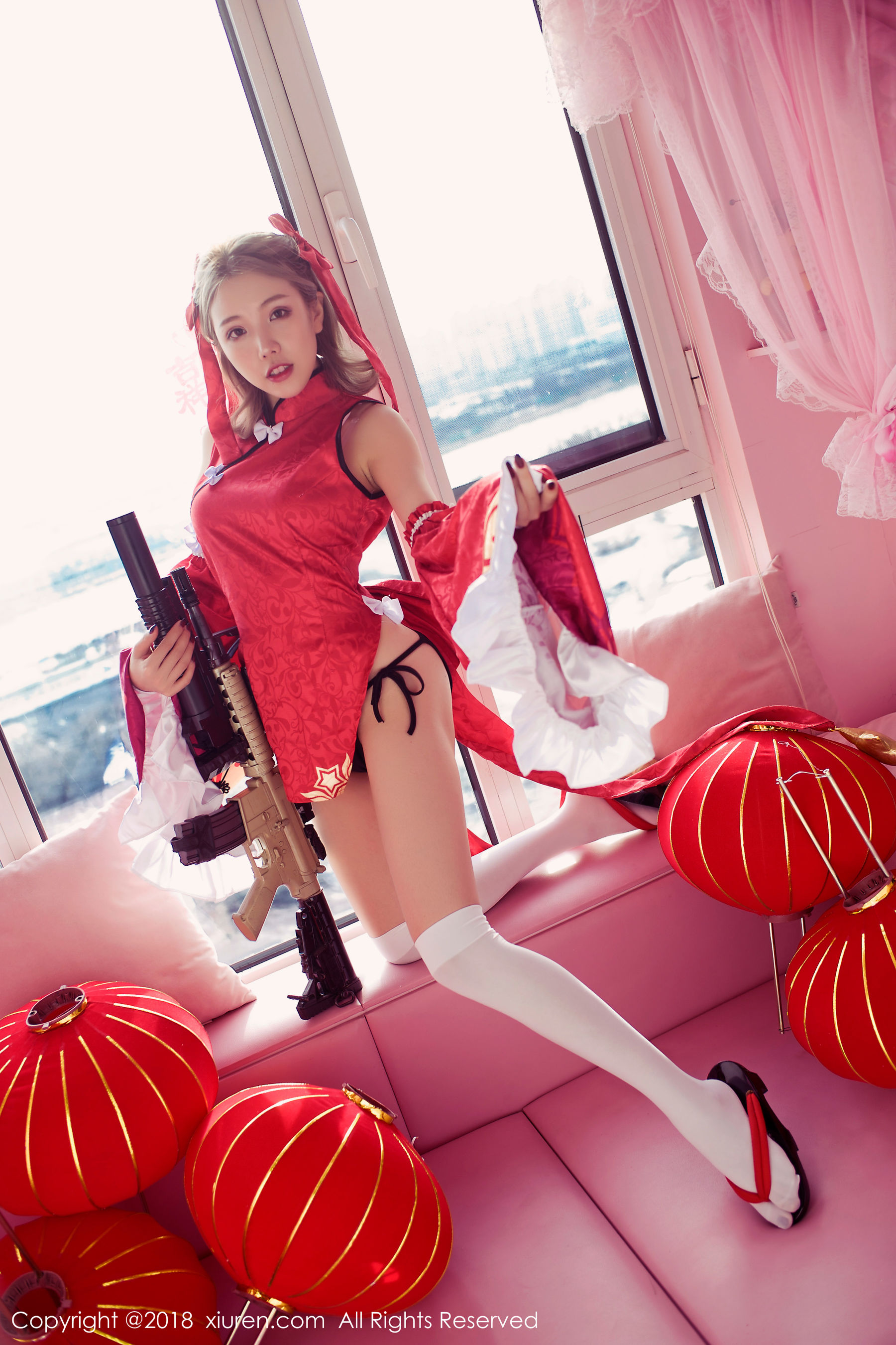 图片[4] - 黄楽然《保鲜膜裹身+极品COS枪娘》 秀人 No.911 - 机器猫次元 - 机器猫次元