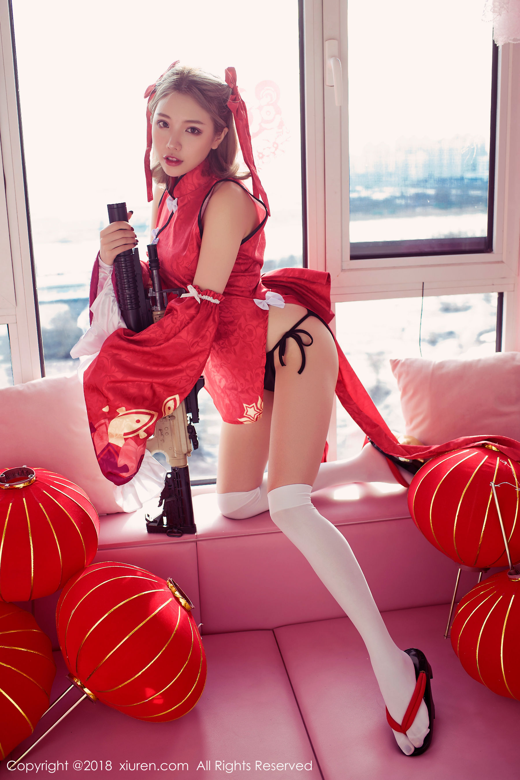 图片[5] - 黄楽然《保鲜膜裹身+极品COS枪娘》 秀人 No.911 - 机器猫次元 - 机器猫次元