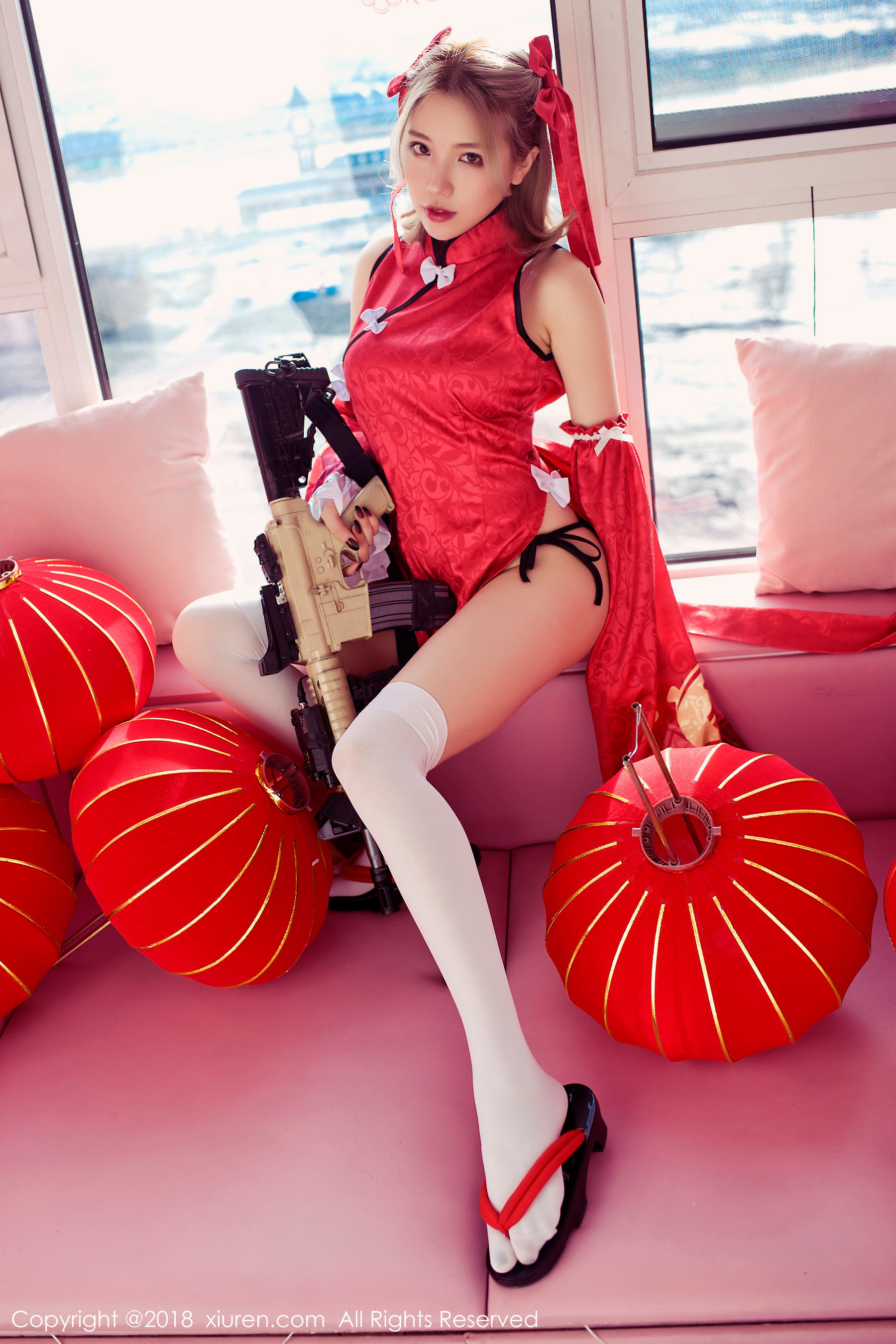 图片[1] - 黄楽然《保鲜膜裹身+极品COS枪娘》 秀人 No.911 - 机器猫次元 - 机器猫次元