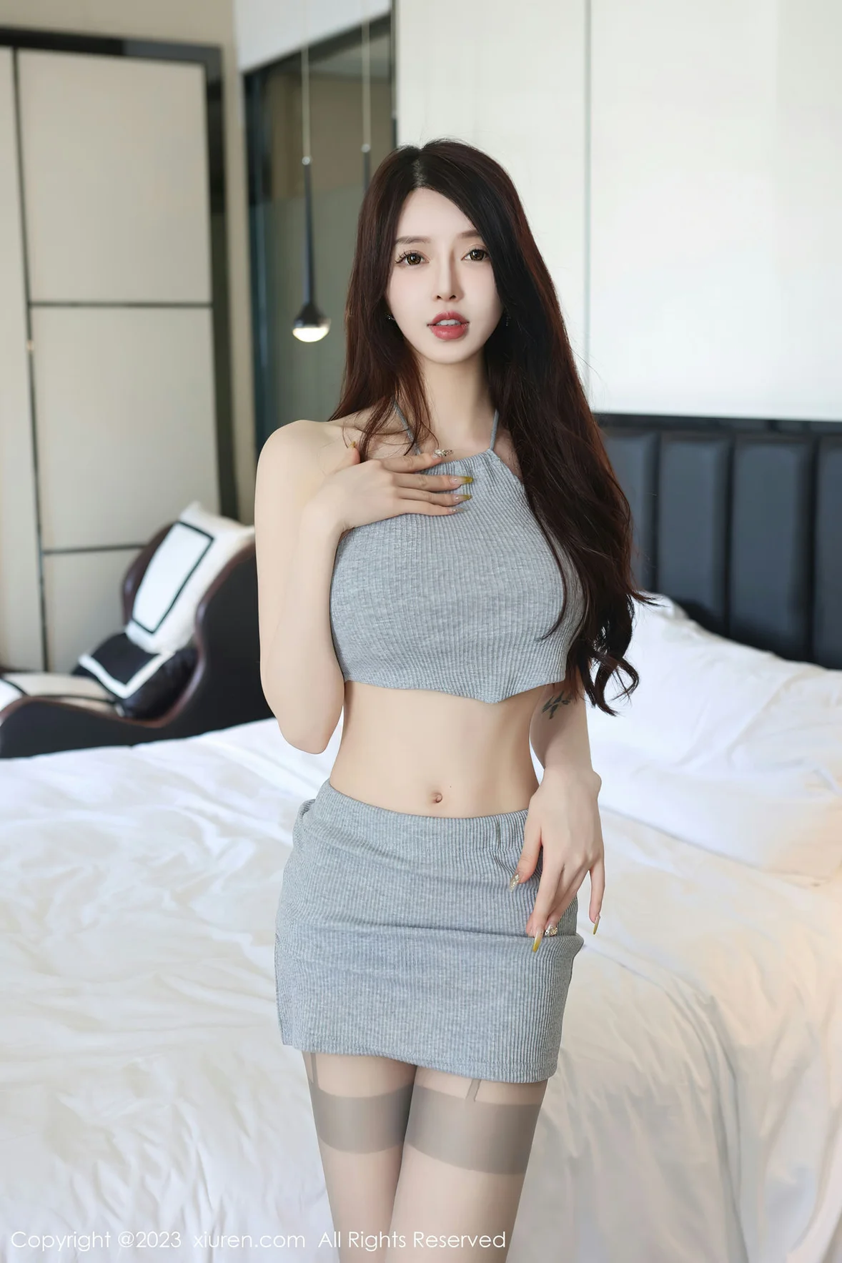 图片[8] - XiuRen 秀人 No.6863 玉兔miki 诱人灰丝性感写真 [81P] - 机器猫次元 - 机器猫次元