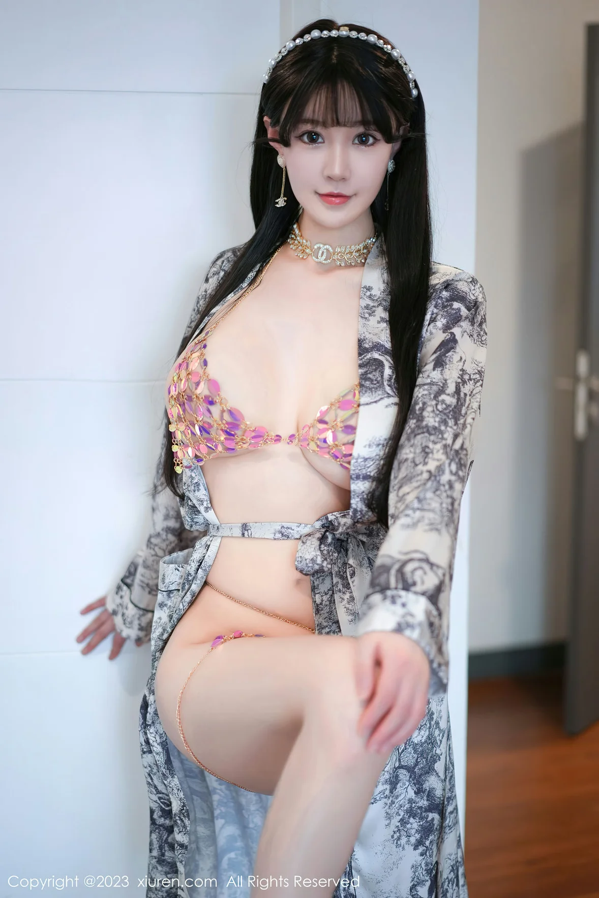 图片[8] - XiuRen 秀人 No.6932 朱可儿Flora 灰色睡袍性感写真 [71P] - 机器猫次元 - 机器猫次元