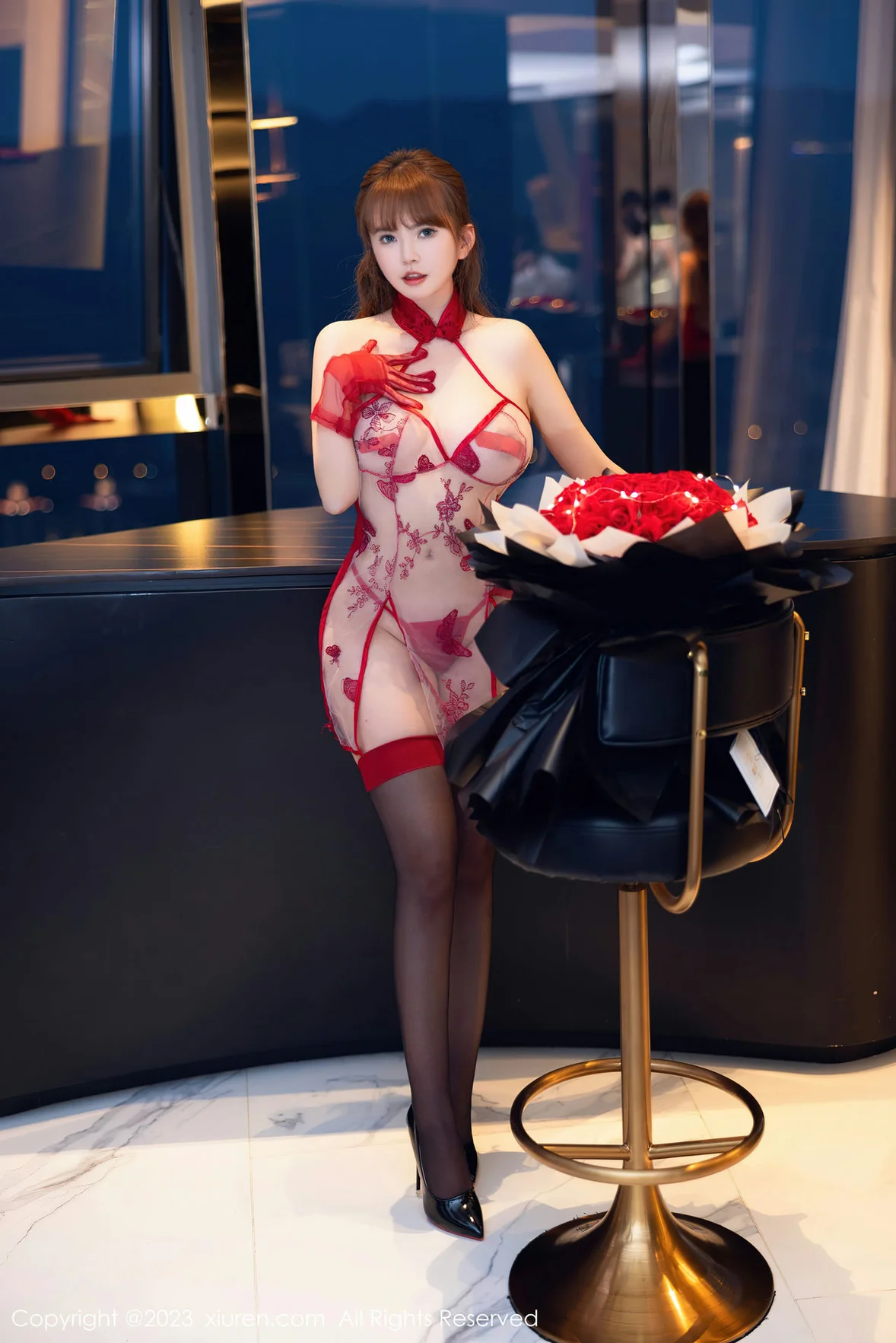 图片[6] - XiuRen 秀人 No.6981 张思允Nice 红色轻透情趣内衣性感写真 [72P] - 机器猫次元 - 机器猫次元
