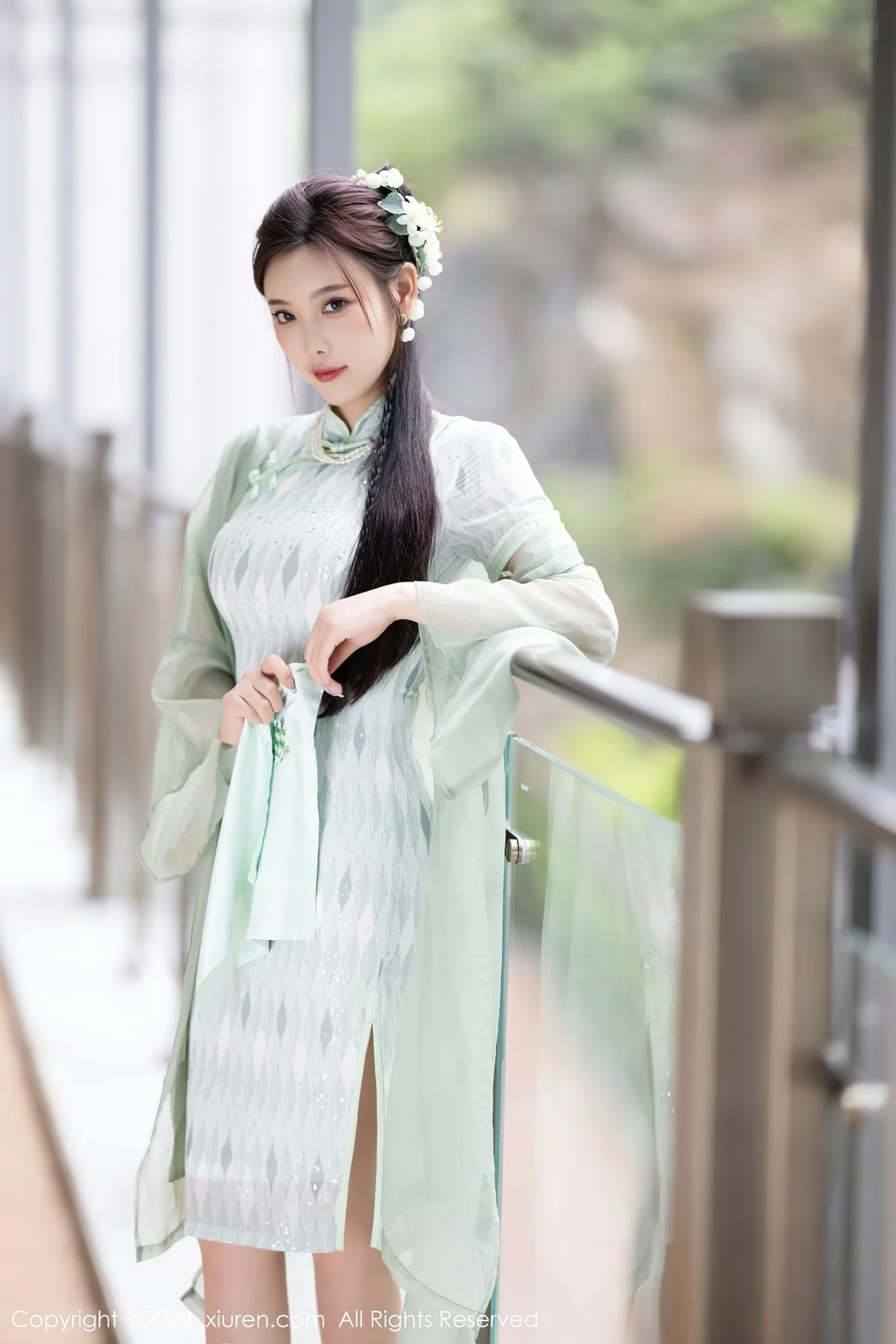 图片[5] - XiuRen 秀人 No.6983 杨晨晨Yome 淡绿色旗袍性感写真 [85P] - 机器猫次元 - 机器猫次元