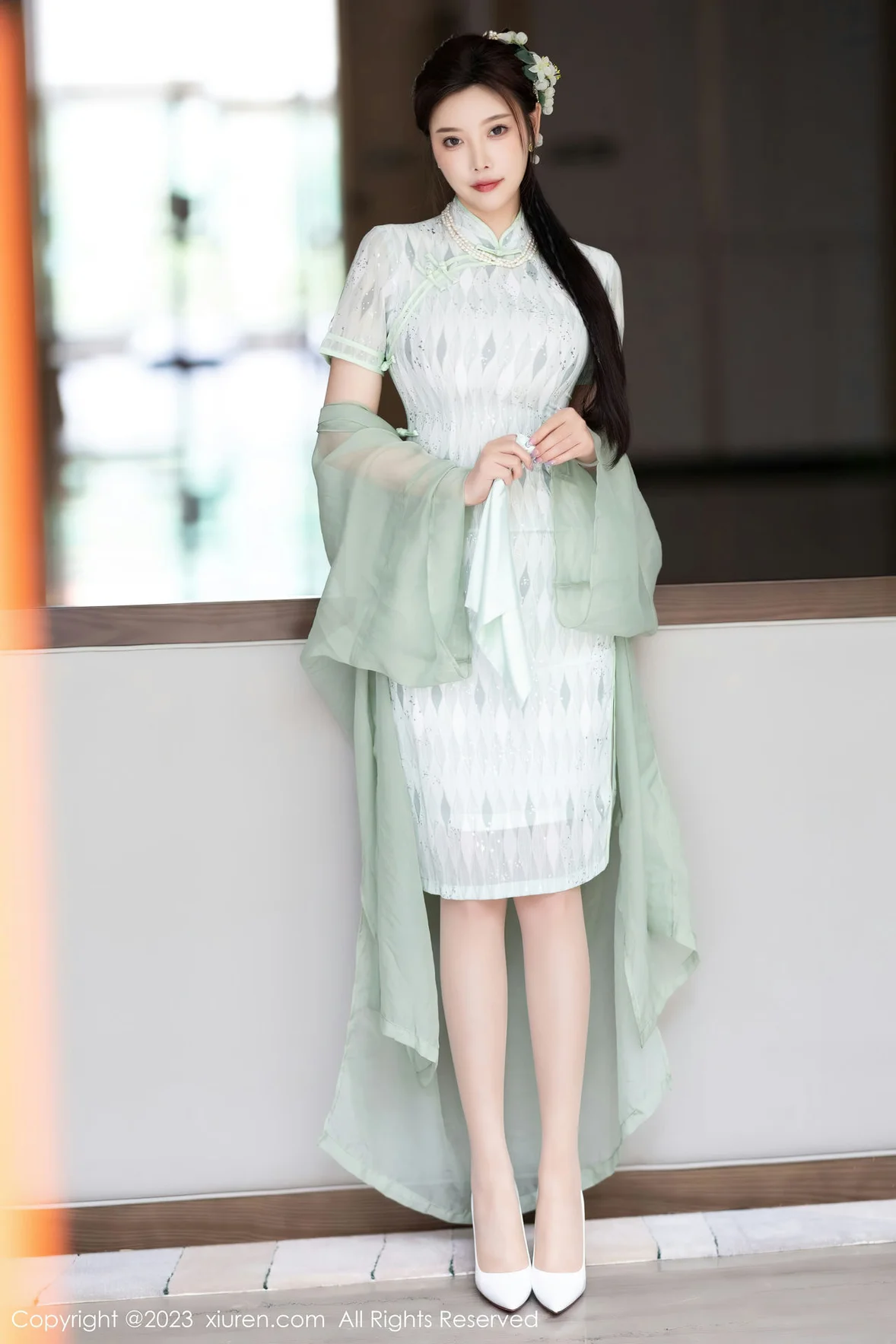 图片[8] - XiuRen 秀人 No.6983 杨晨晨Yome 淡绿色旗袍性感写真 [85P] - 机器猫次元 - 机器猫次元