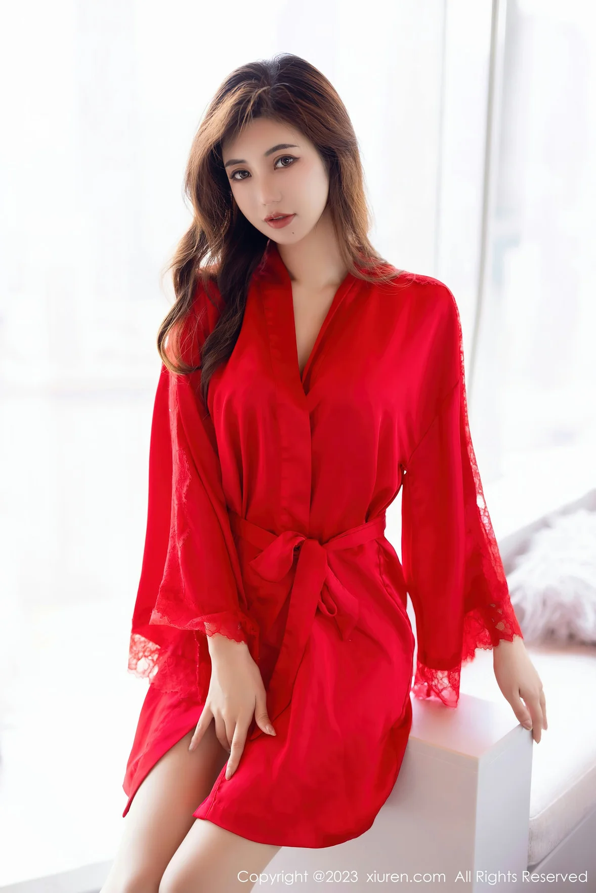 图片[3] - XiuRen 秀人 No.7043 绮里嘉ula 红色睡裙性感写真 [88P] - 机器猫次元 - 机器猫次元