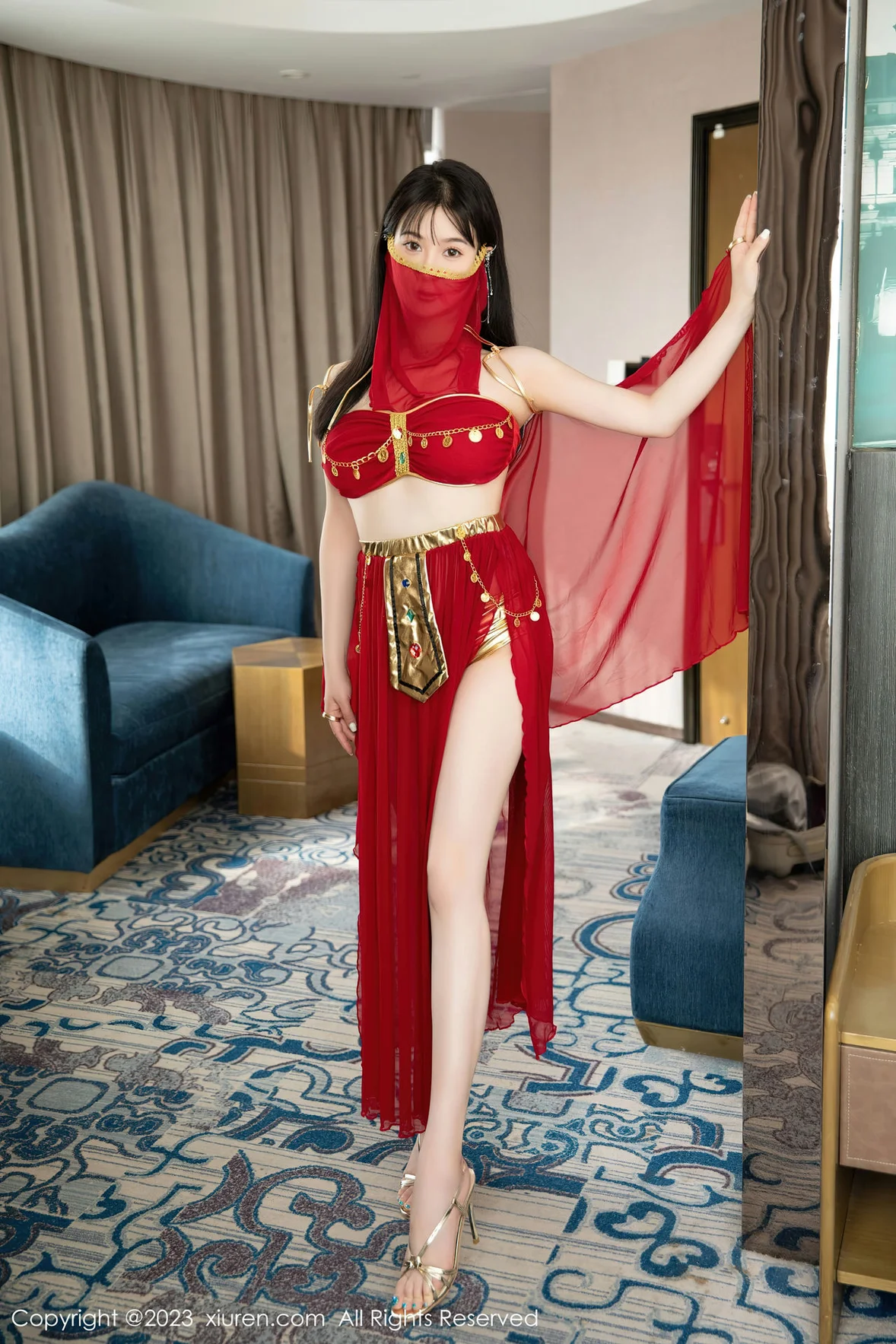 图片[7] - XiuRen 秀人 No.7103 柚琪Rich 红色西域舞服性感写真 [74P] - 机器猫次元 - 机器猫次元