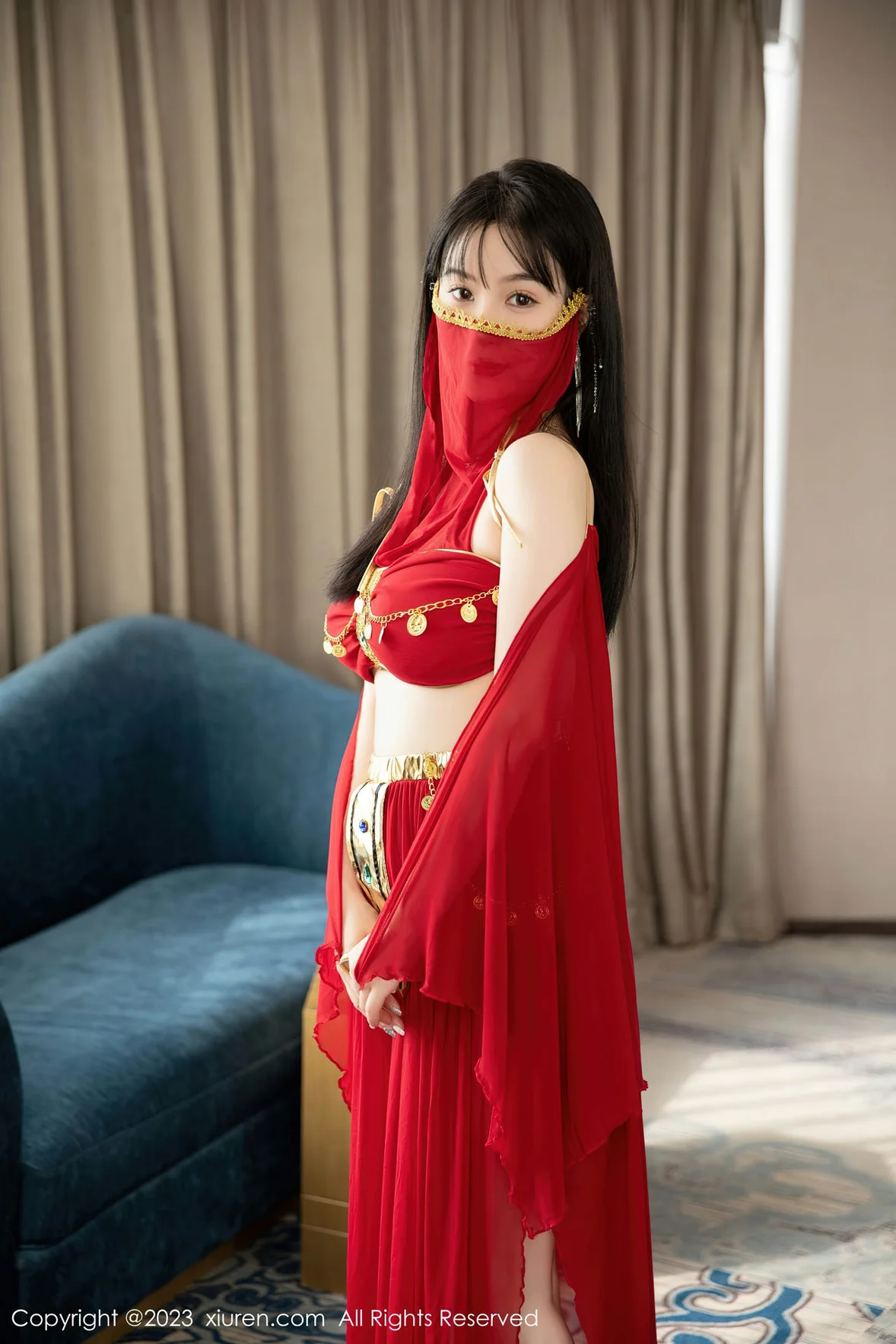 图片[5] - XiuRen 秀人 No.7103 柚琪Rich 红色西域舞服性感写真 [74P] - 机器猫次元 - 机器猫次元