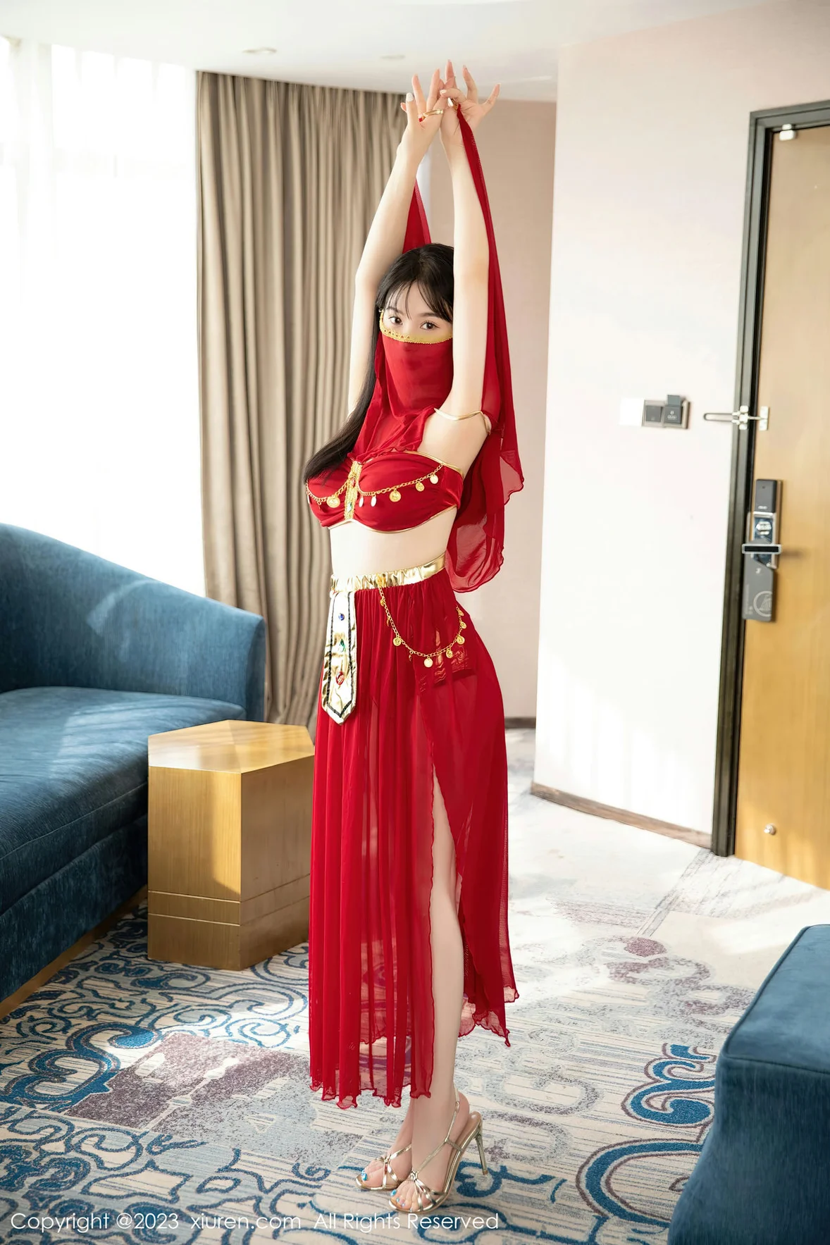 图片[3] - XiuRen 秀人 No.7103 柚琪Rich 红色西域舞服性感写真 [74P] - 机器猫次元 - 机器猫次元
